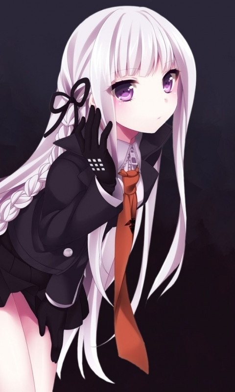 Handy-Wallpaper Pinkes Haar, Animes, Lange Haare, Videospiel, Lila Augen, Danganronpa, Kyōko Kirigiri kostenlos herunterladen.