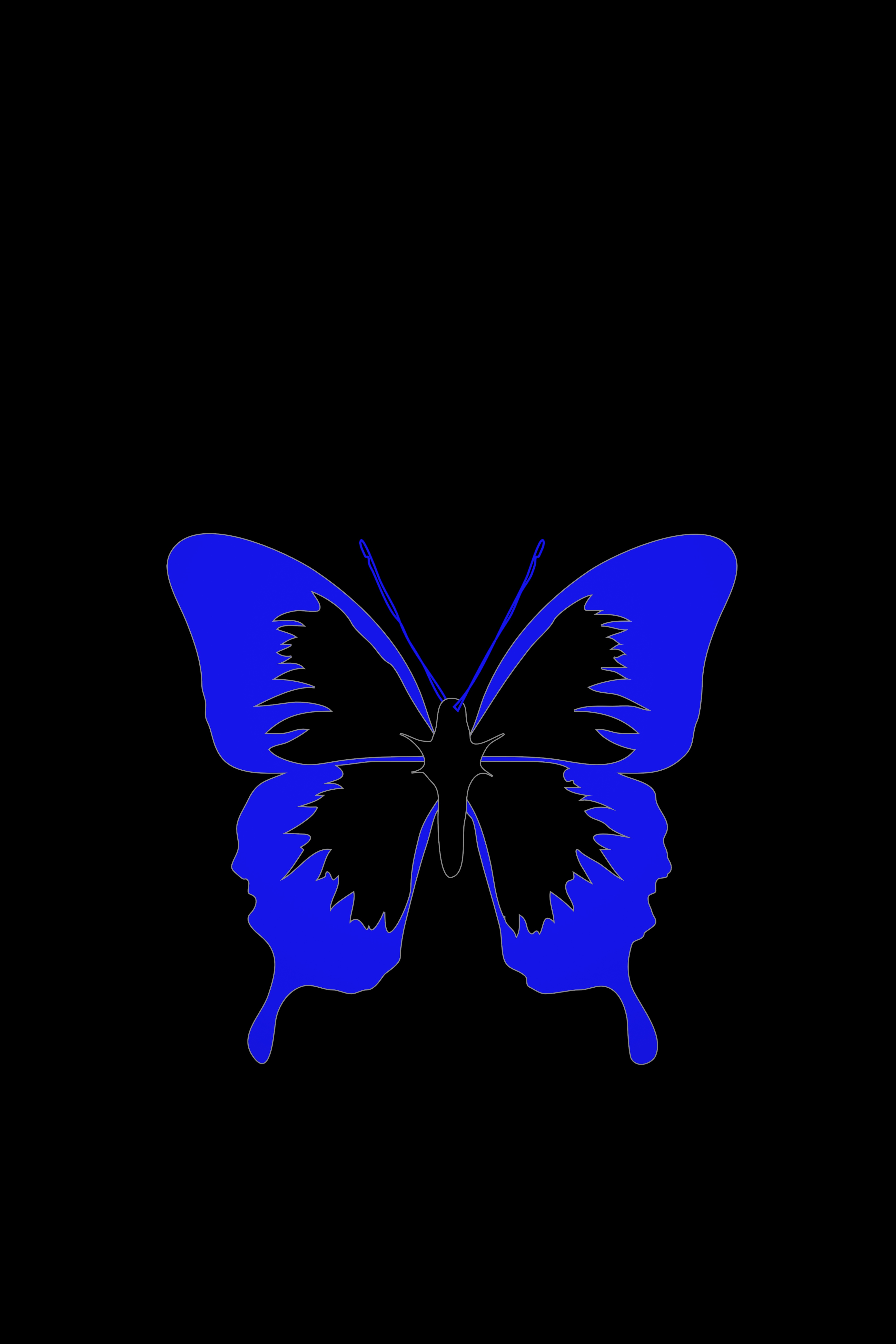 Download mobile wallpaper Butterfly, Dark, Minimalism for free.