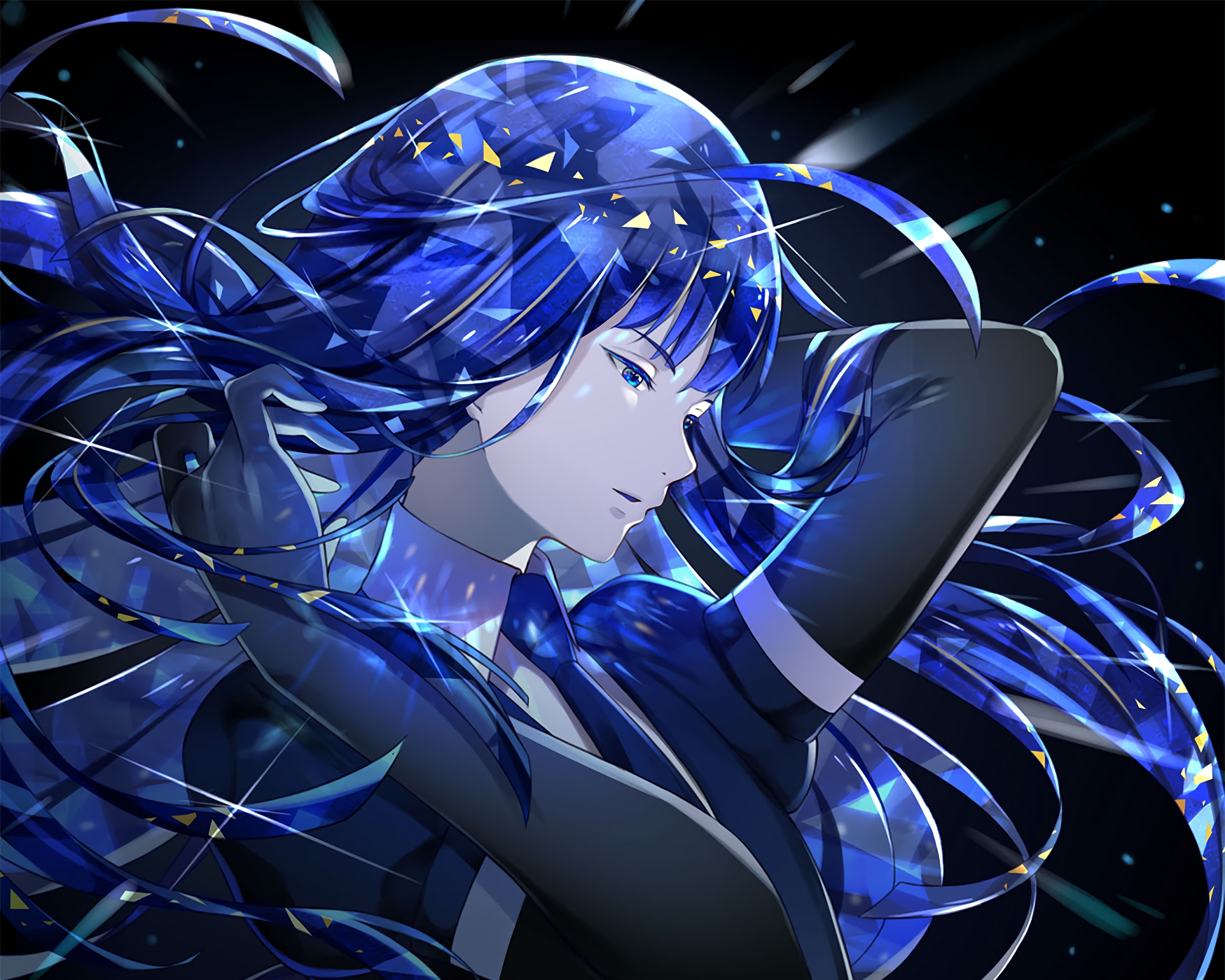 lapis lazuli (houseki no kuni), anime, houseki no kuni