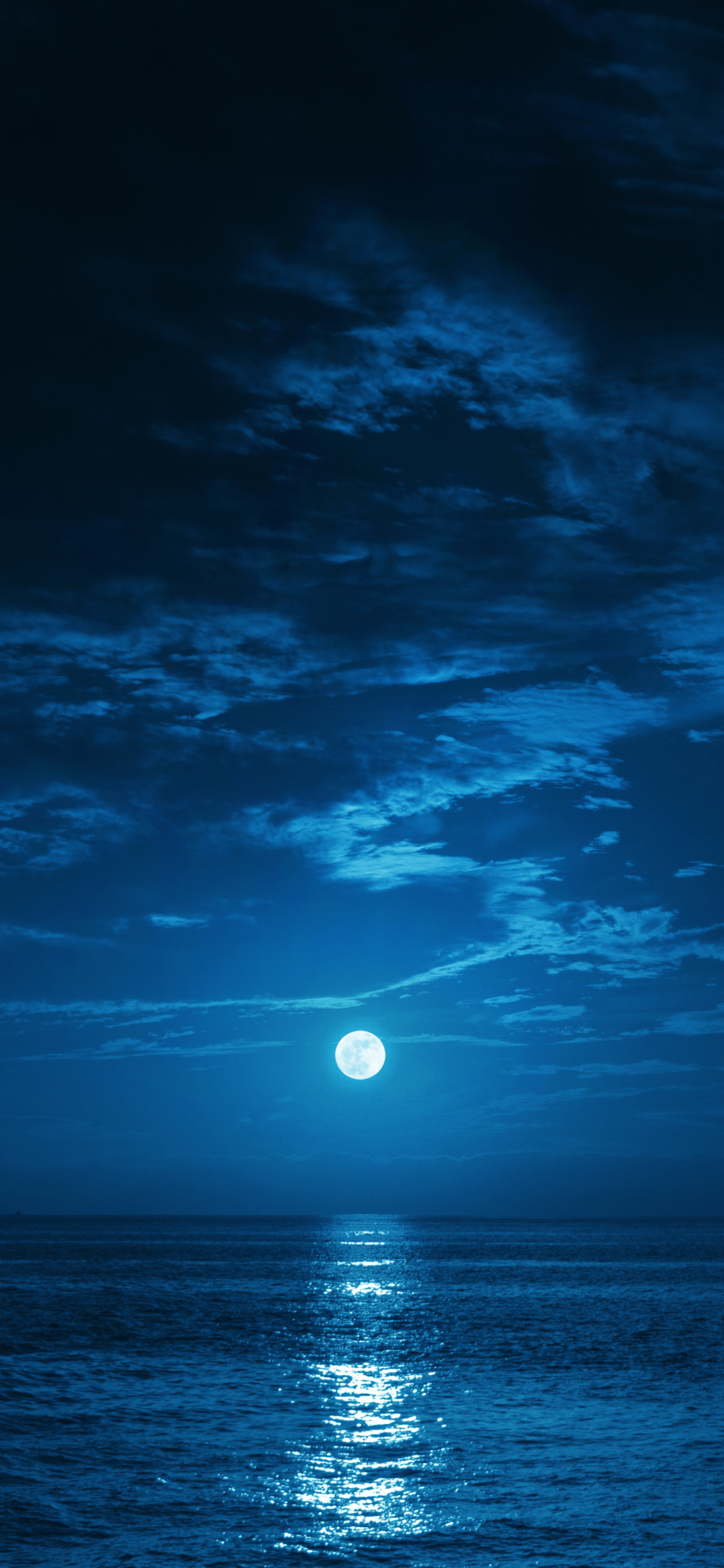 Download mobile wallpaper Night, Moon, Ocean, Earth, Cloud for free.