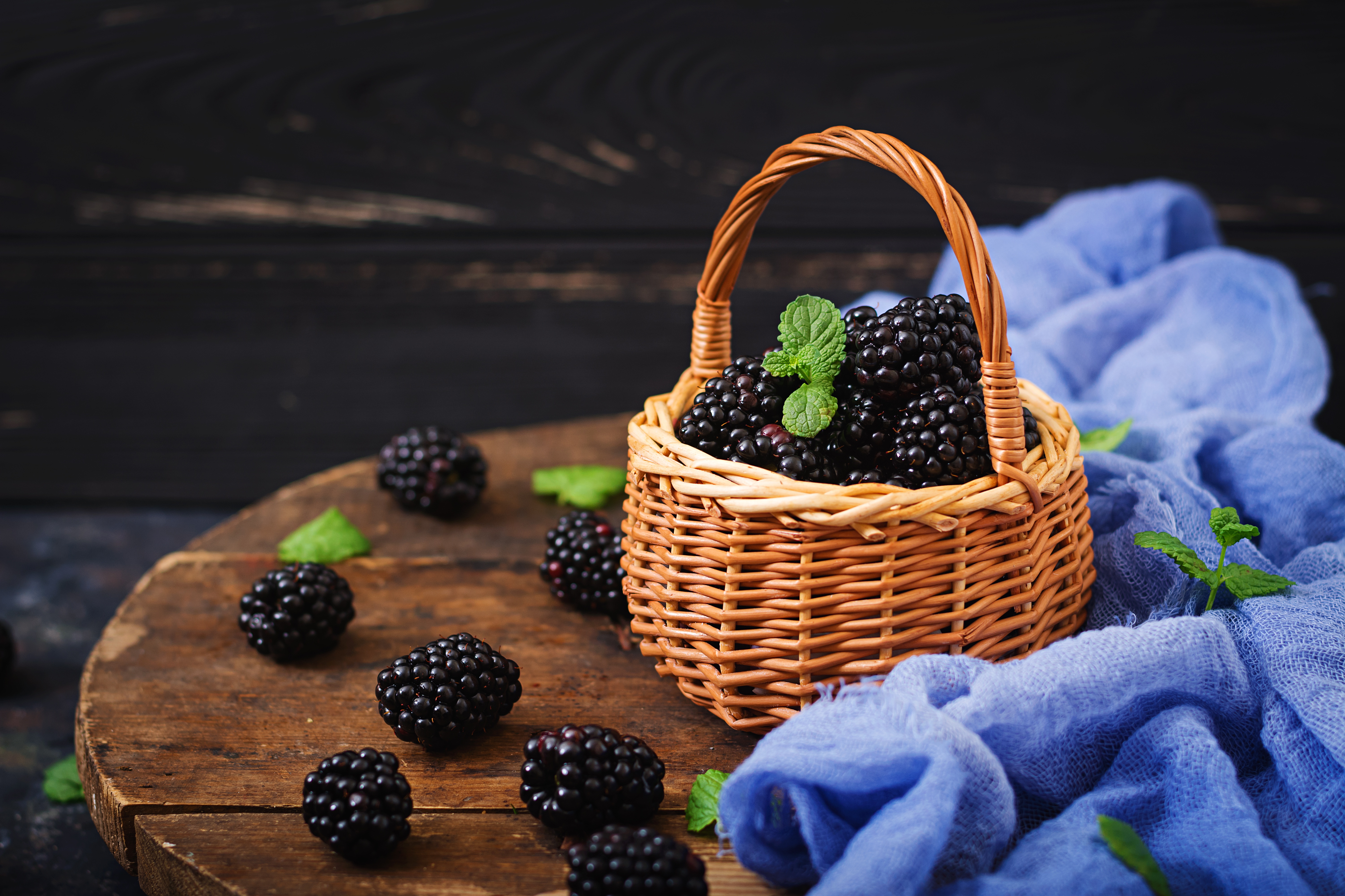 berry, blackberry, basket, food, fruit