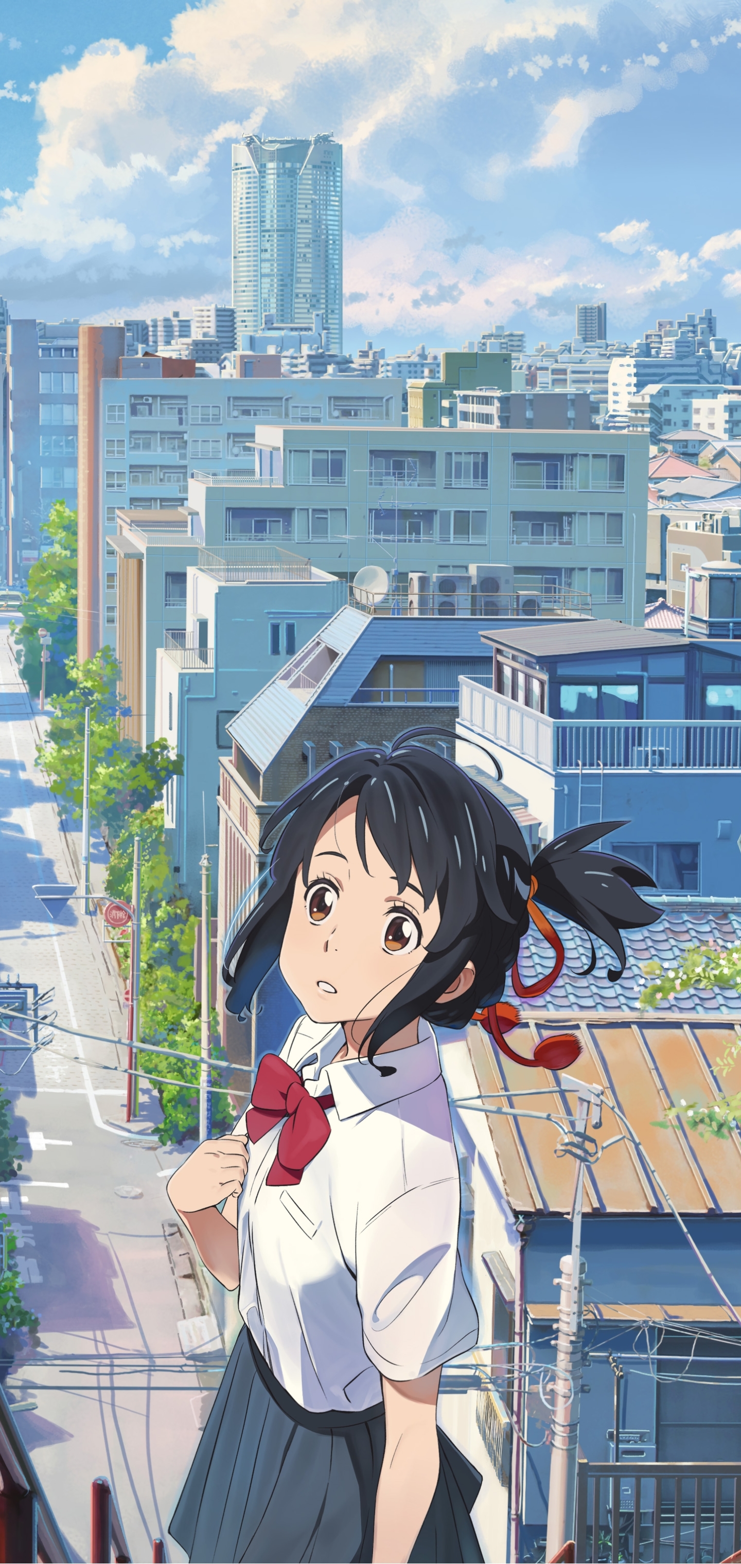 Handy-Wallpaper Animes, Your Name Gestern Heute Und Für Immer, Kimi No Na Wa, Mitsuha Miyamizu kostenlos herunterladen.