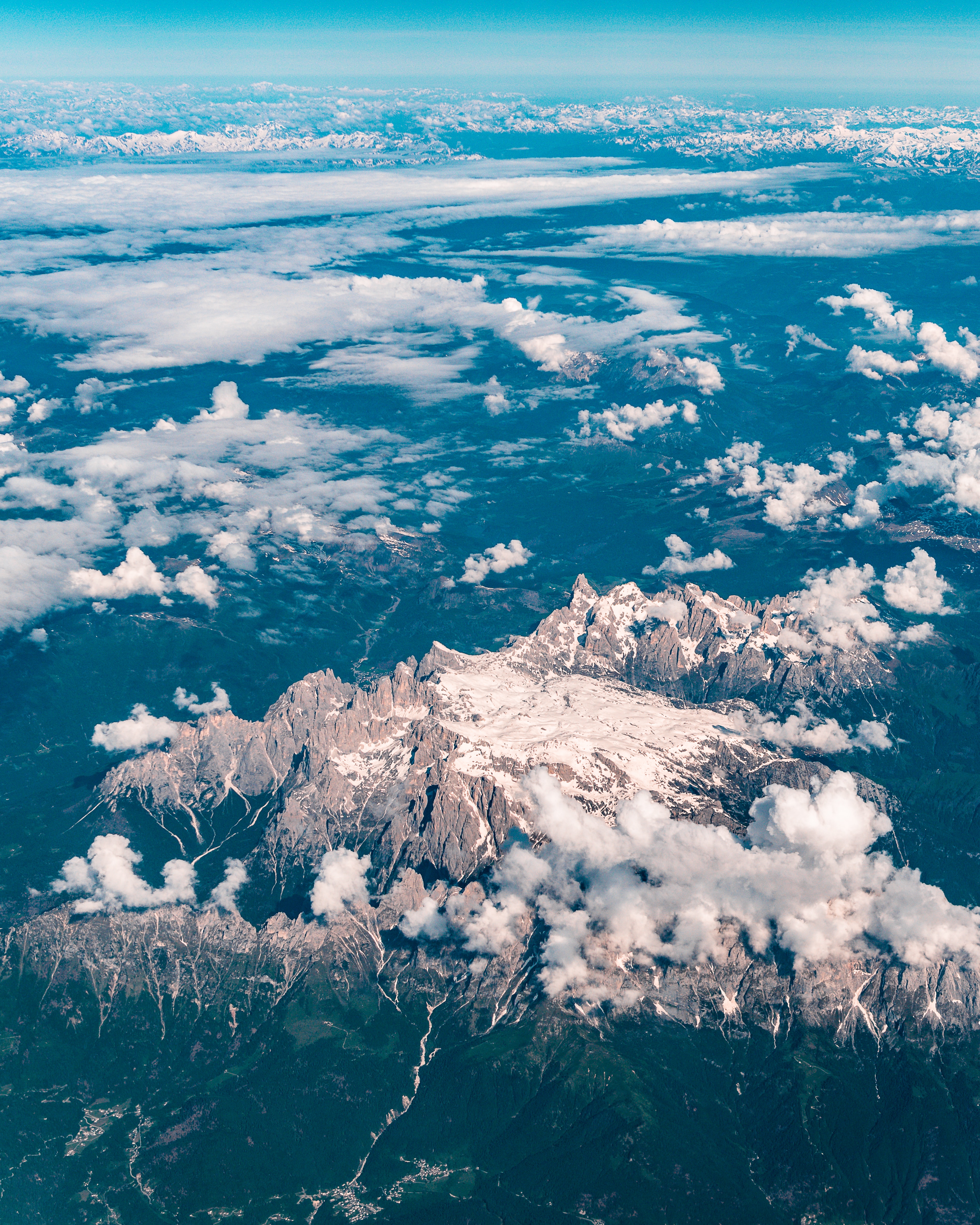 view from above, overview, clouds, land, nature, mountains, review, earth Full HD