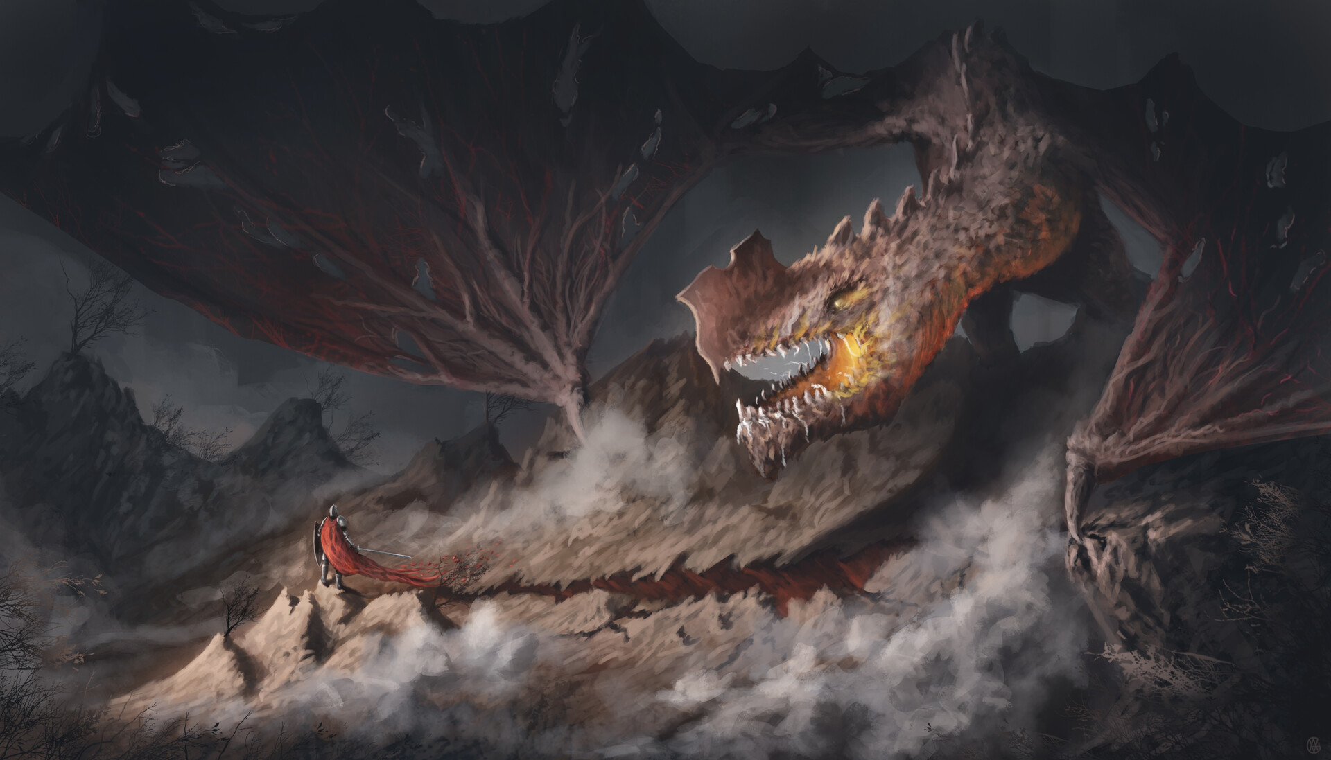 Free download wallpaper Fantasy, Dragon, Monster, Knight, Wyvern on your PC desktop