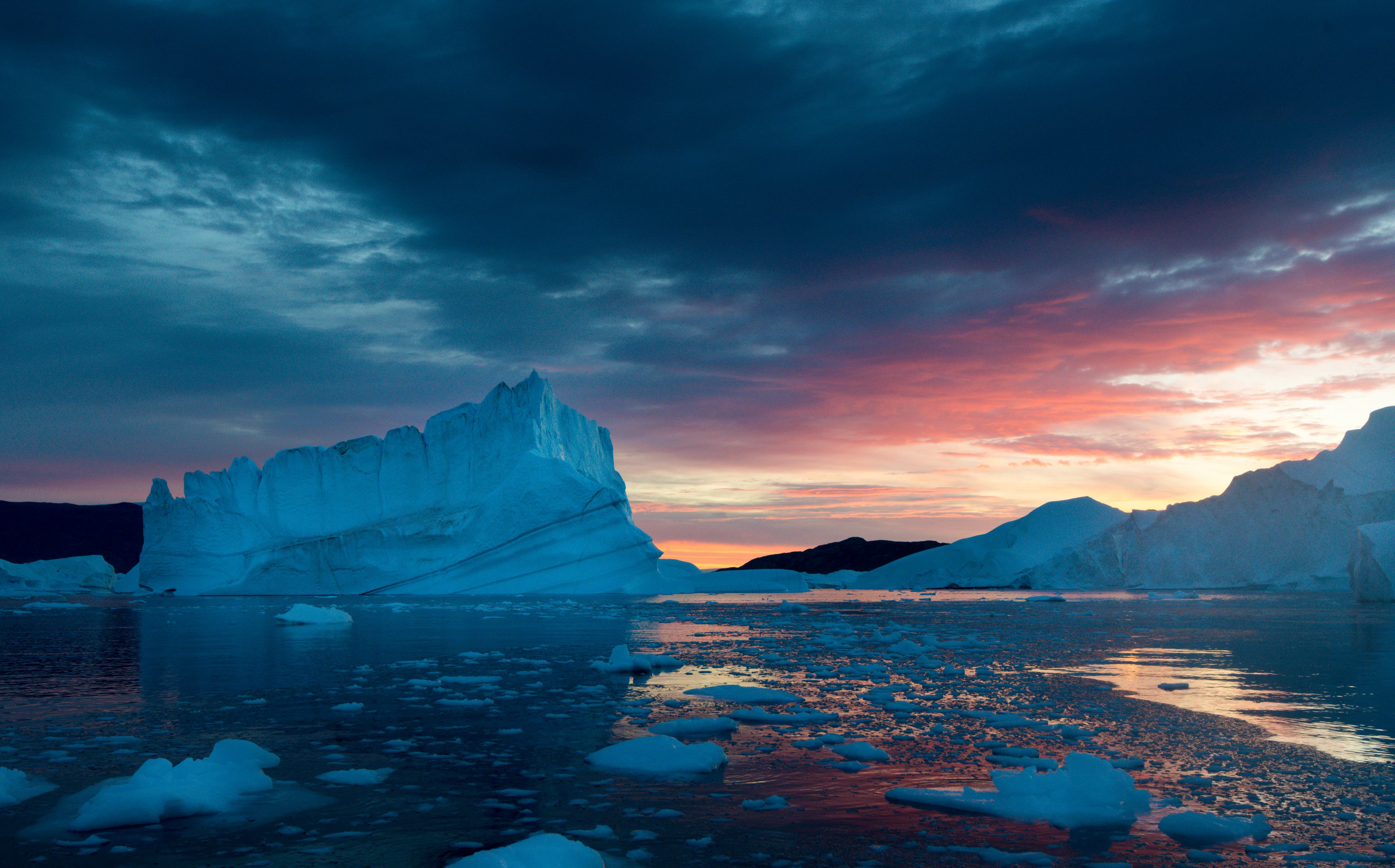 Free download wallpaper Nature, Water, Dawn, Earth, Iceberg on your PC desktop