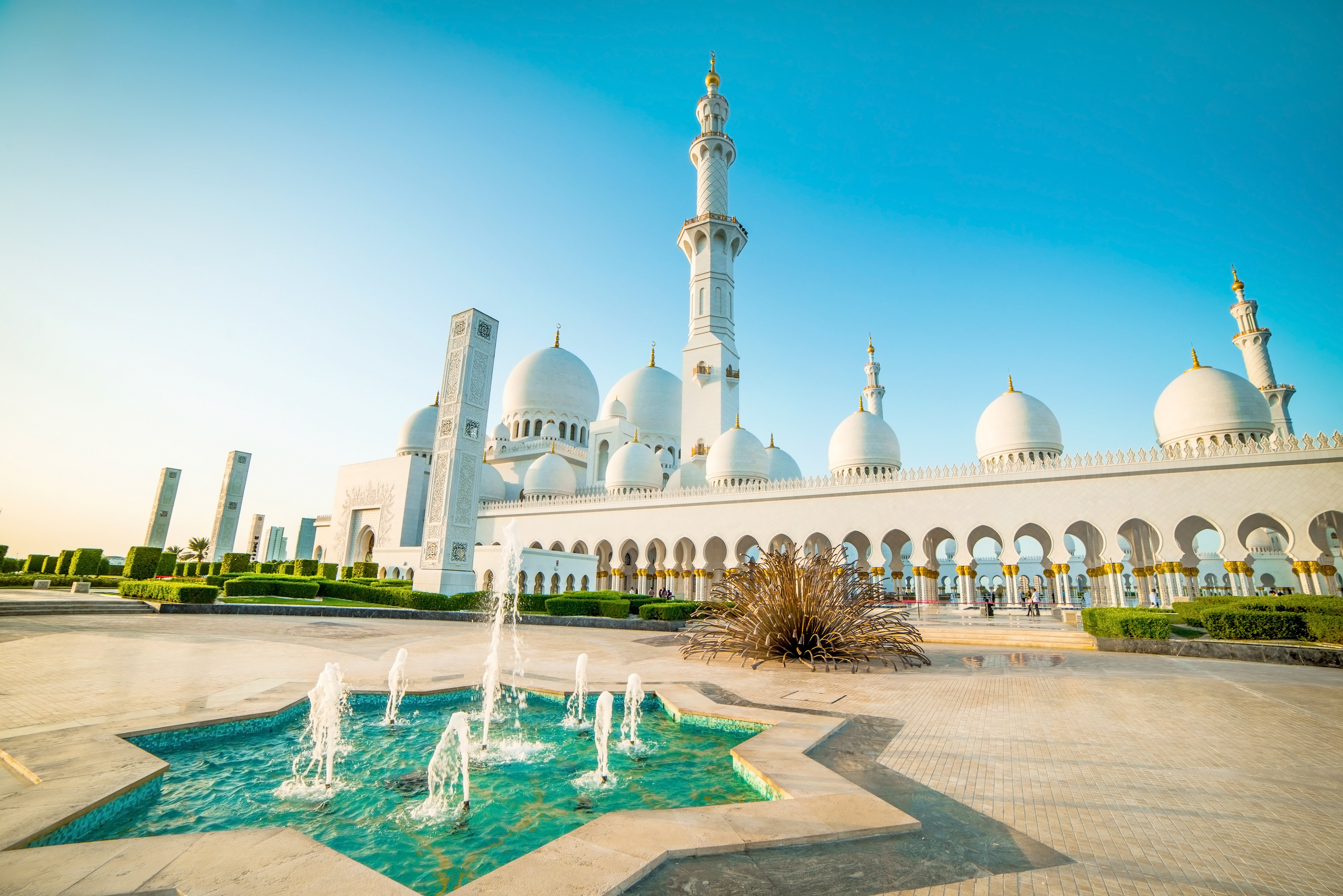 sheikh zayed grand mosque, fountain, religious, mosques