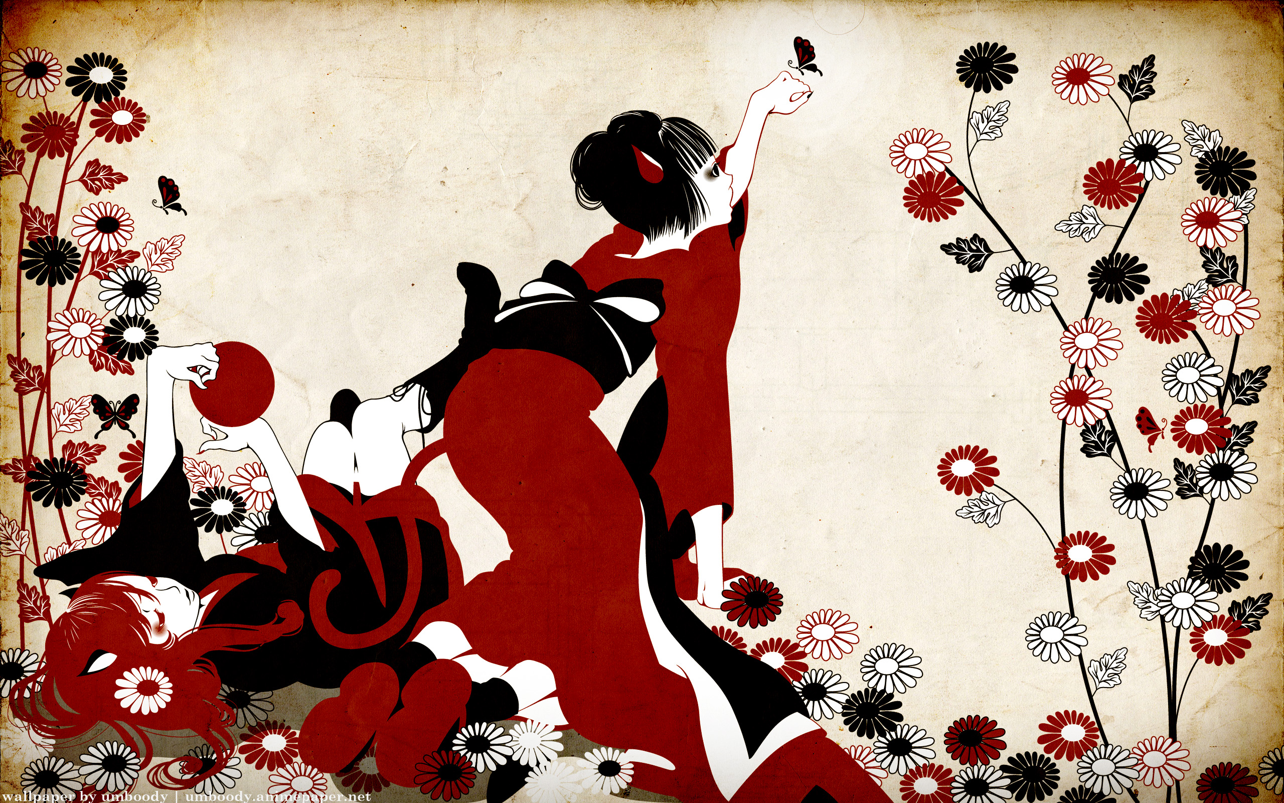 Download mobile wallpaper Flower, Artistic, Geisha for free.