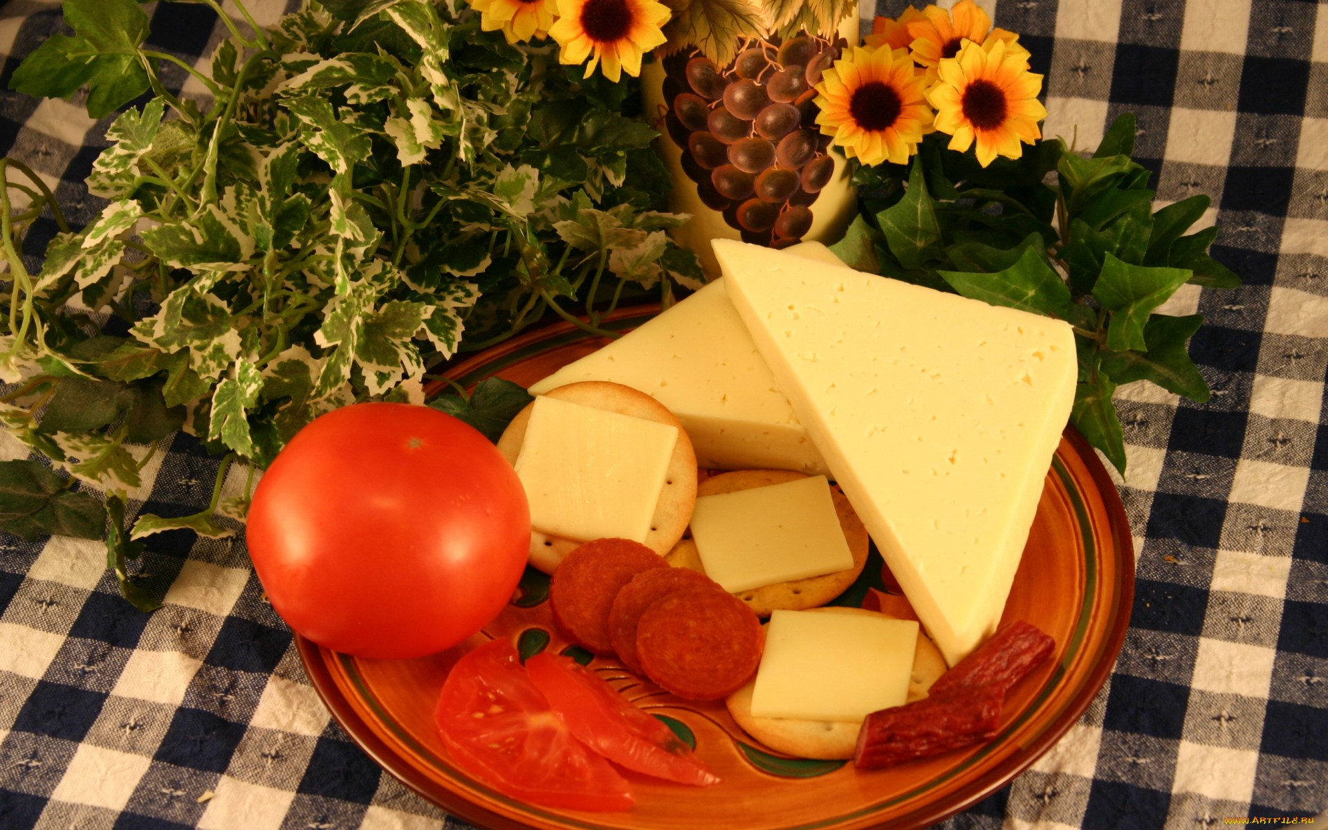 Free download wallpaper Food, Cheese, Still Life, Sunflower, Breakfast, Tomato on your PC desktop