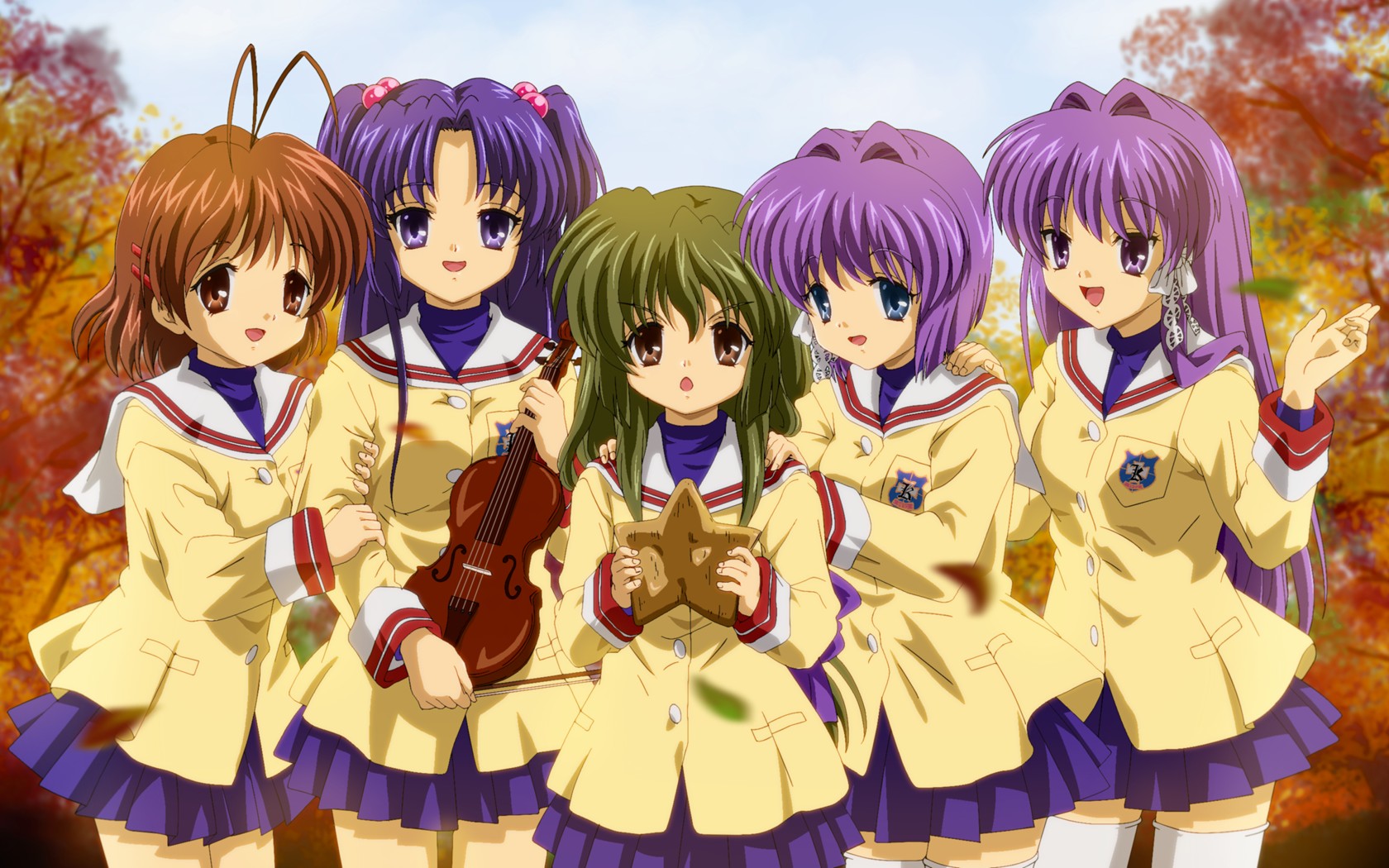 Baixar papel de parede para celular de Anime, Kyou Fujibayashi, Clannad, Nagisa Furukawa, Kotomi Ichinose, Ryo Fujibayashi, Fuuko Ibuki gratuito.