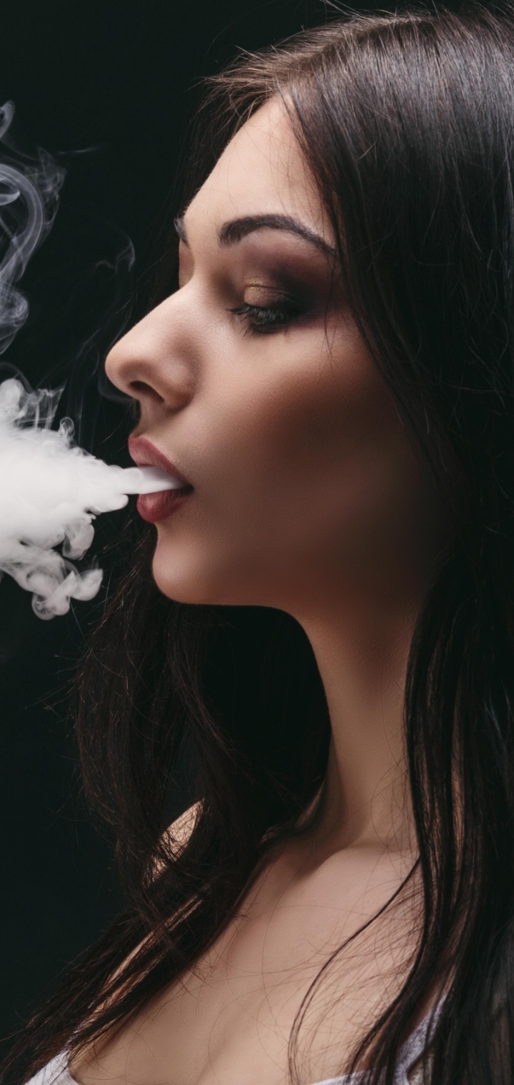 Download mobile wallpaper Smoke, Mood, Model, Women, Black Hair for free.