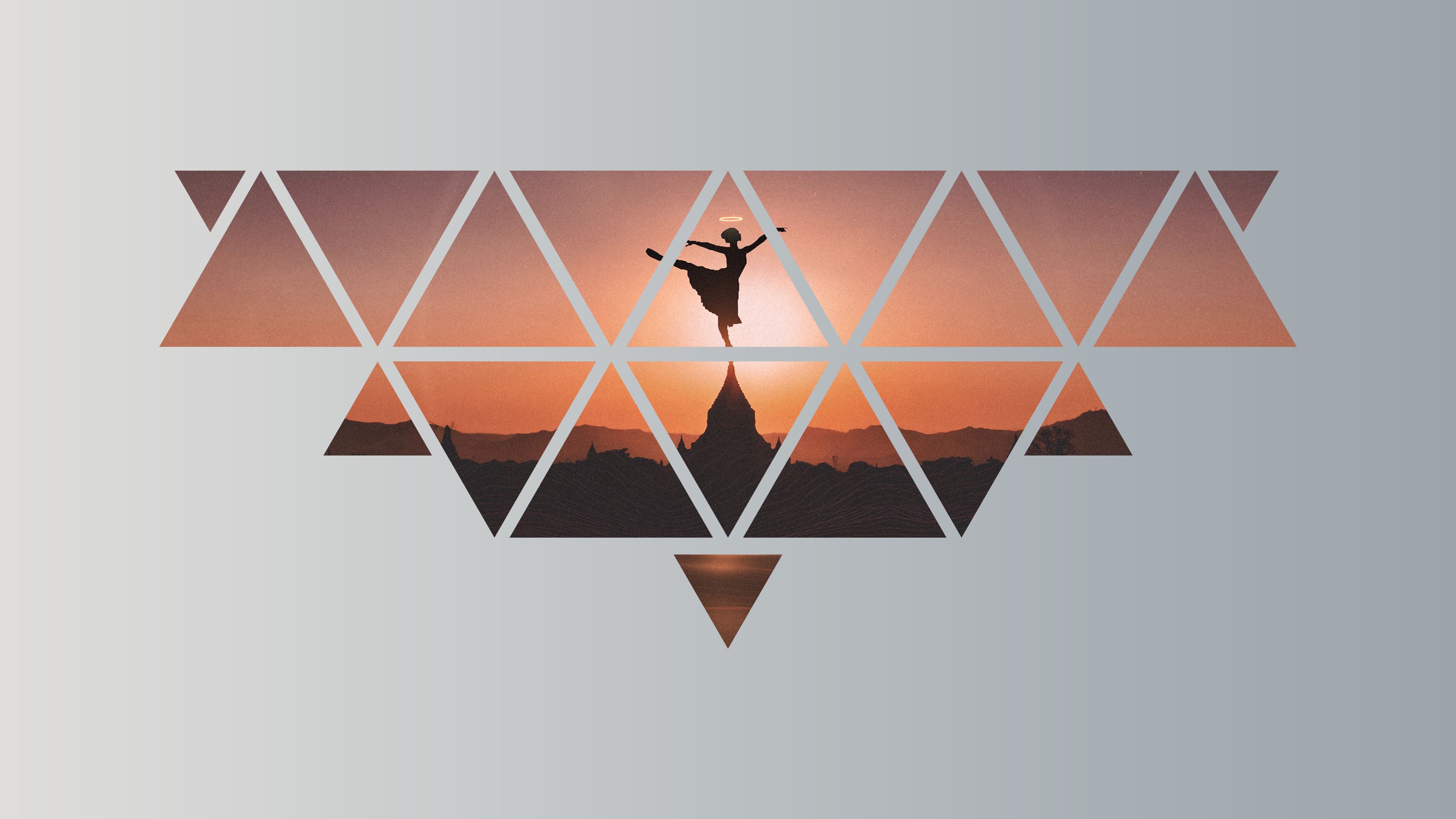 artistic, polyscape, ballet, polygon, sunset, vector