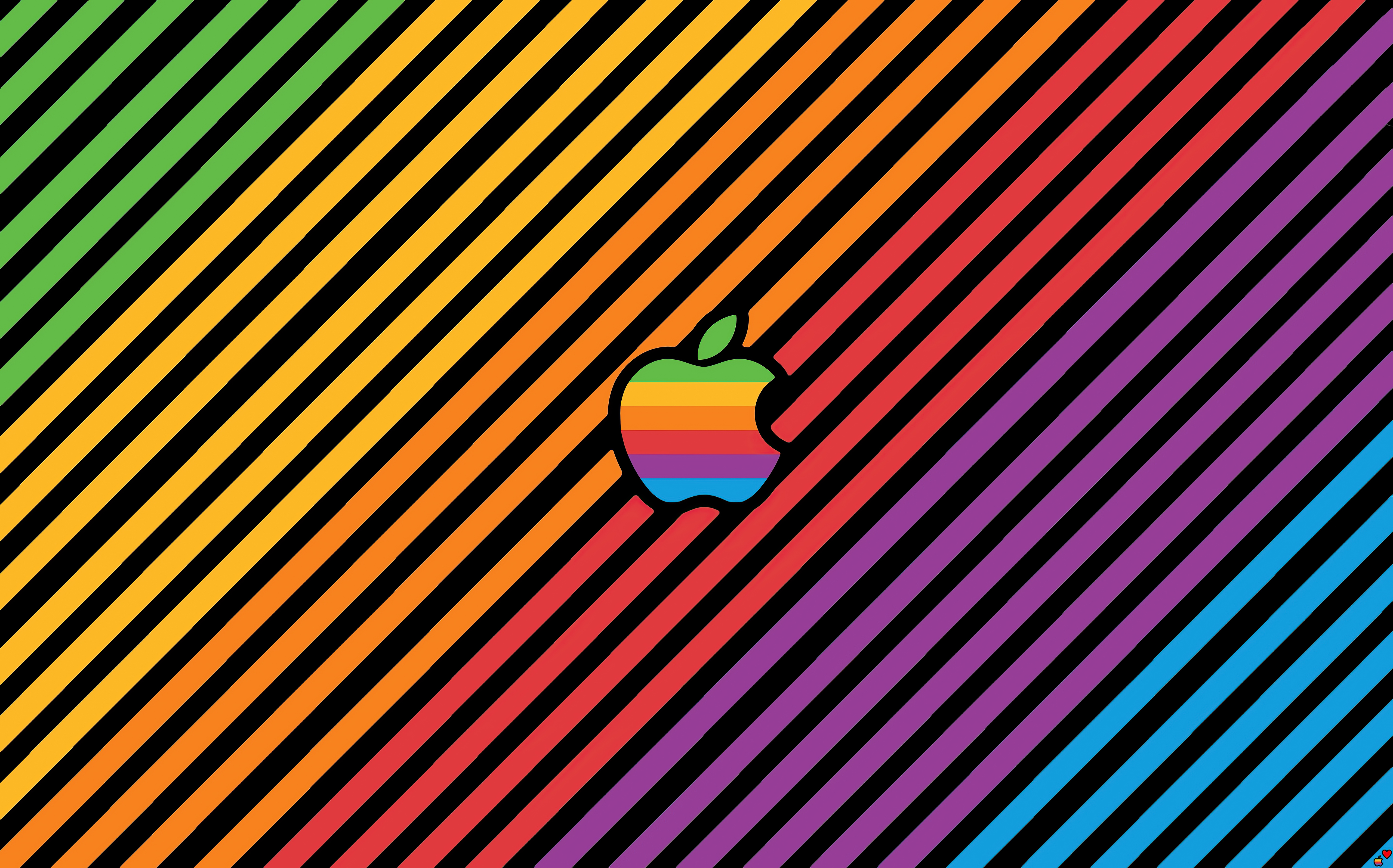 Download mobile wallpaper Apple, Lines, Colors, Technology, Logo, Apple Inc for free.