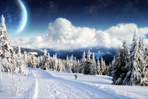 Download mobile wallpaper Snow, Earth, A Dreamy World for free.