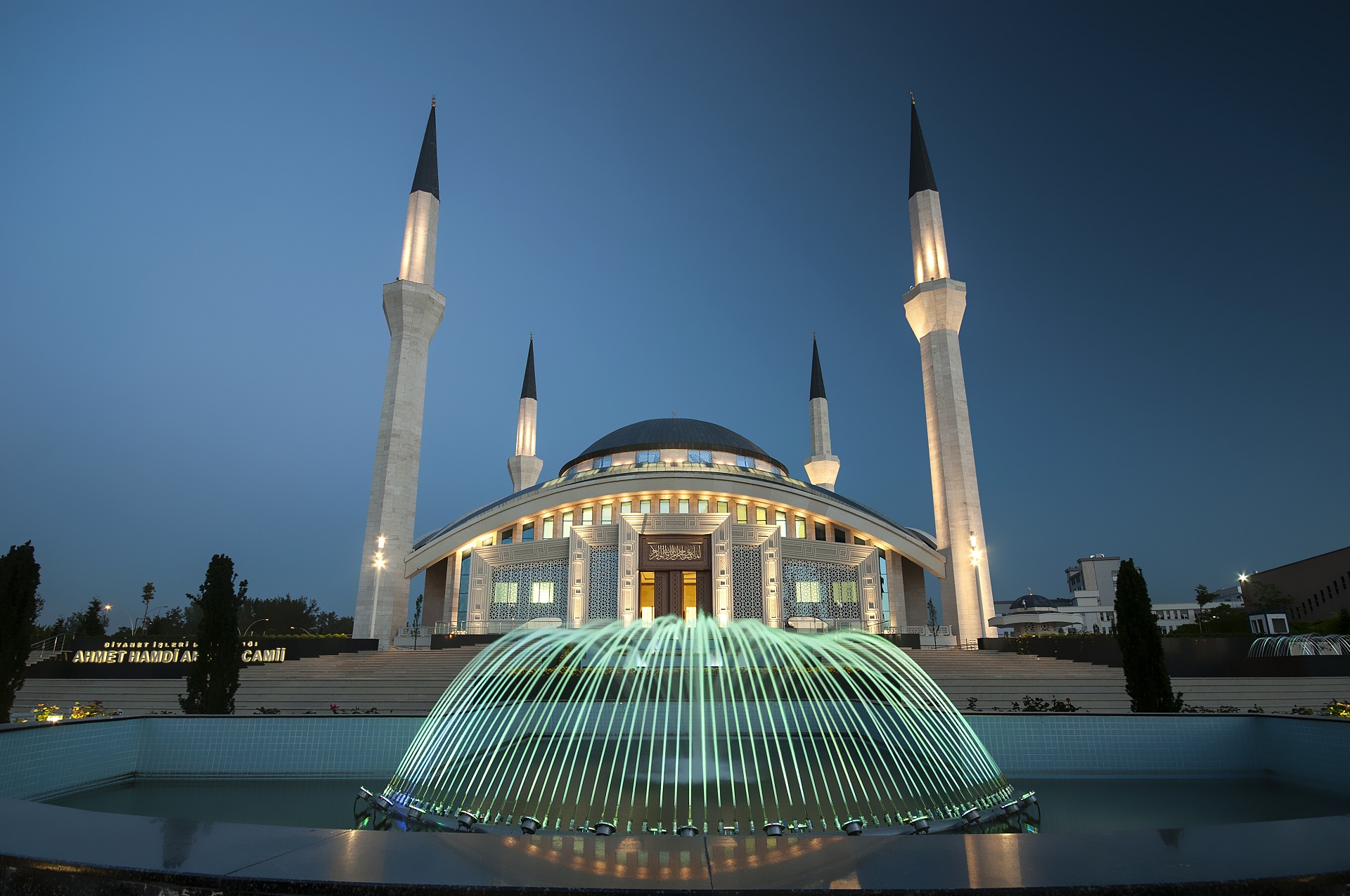 Download mobile wallpaper Fountain, Mosque, Religious, Mosques for free.
