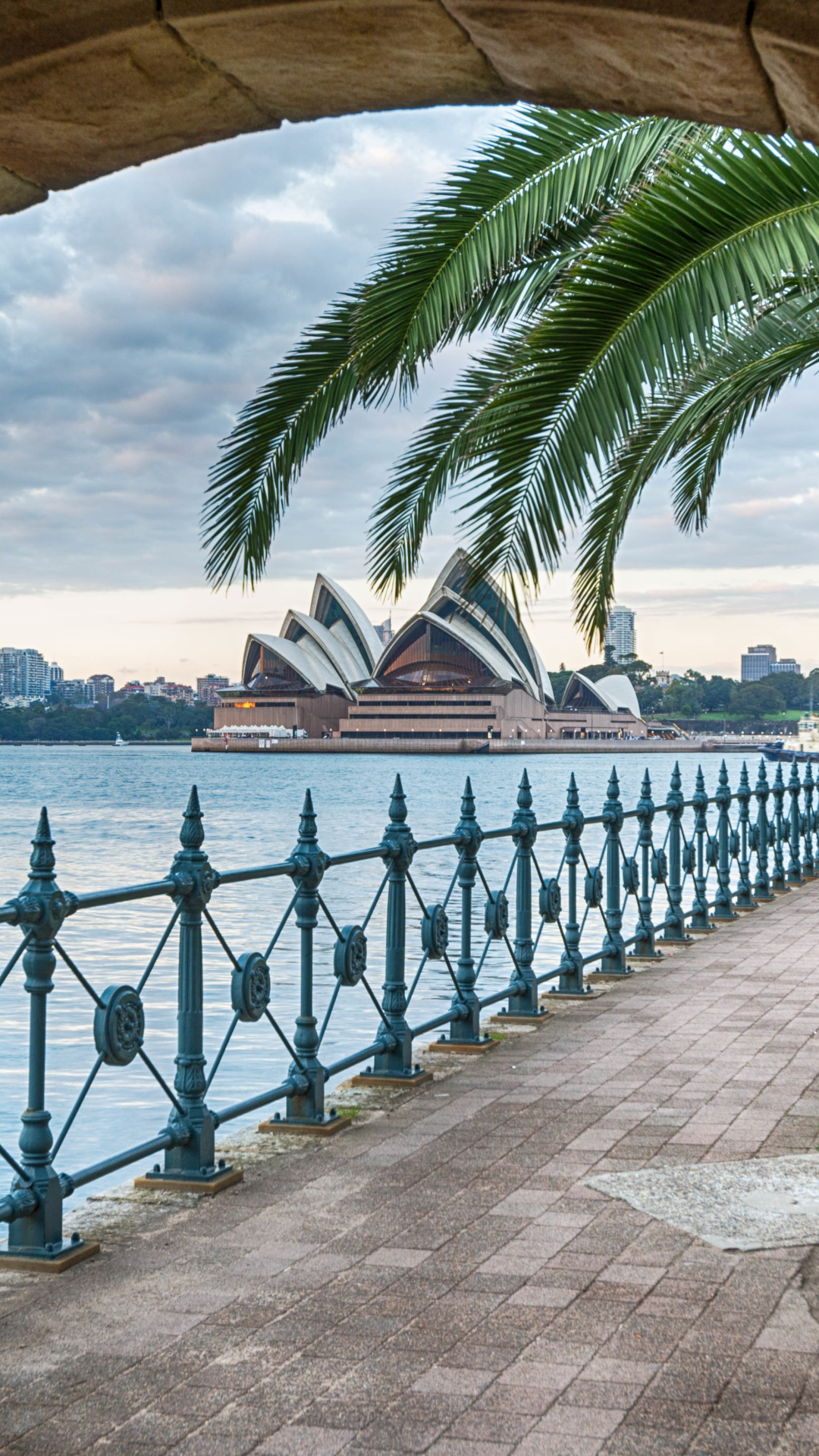 Download mobile wallpaper Sydney, Arch, Australia, Sydney Opera House, Man Made, Palm Tree for free.