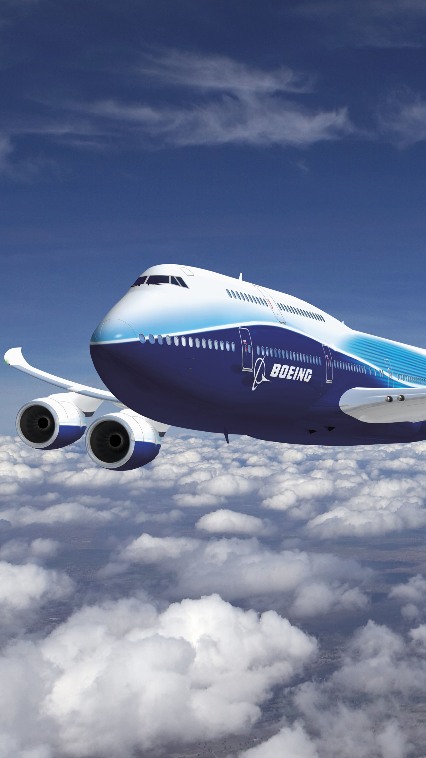 Скачать обои бесплатно Облака, Самолет, Облако, Самолёты, Транспортные Средства, Боинг 747 картинка на рабочий стол ПК