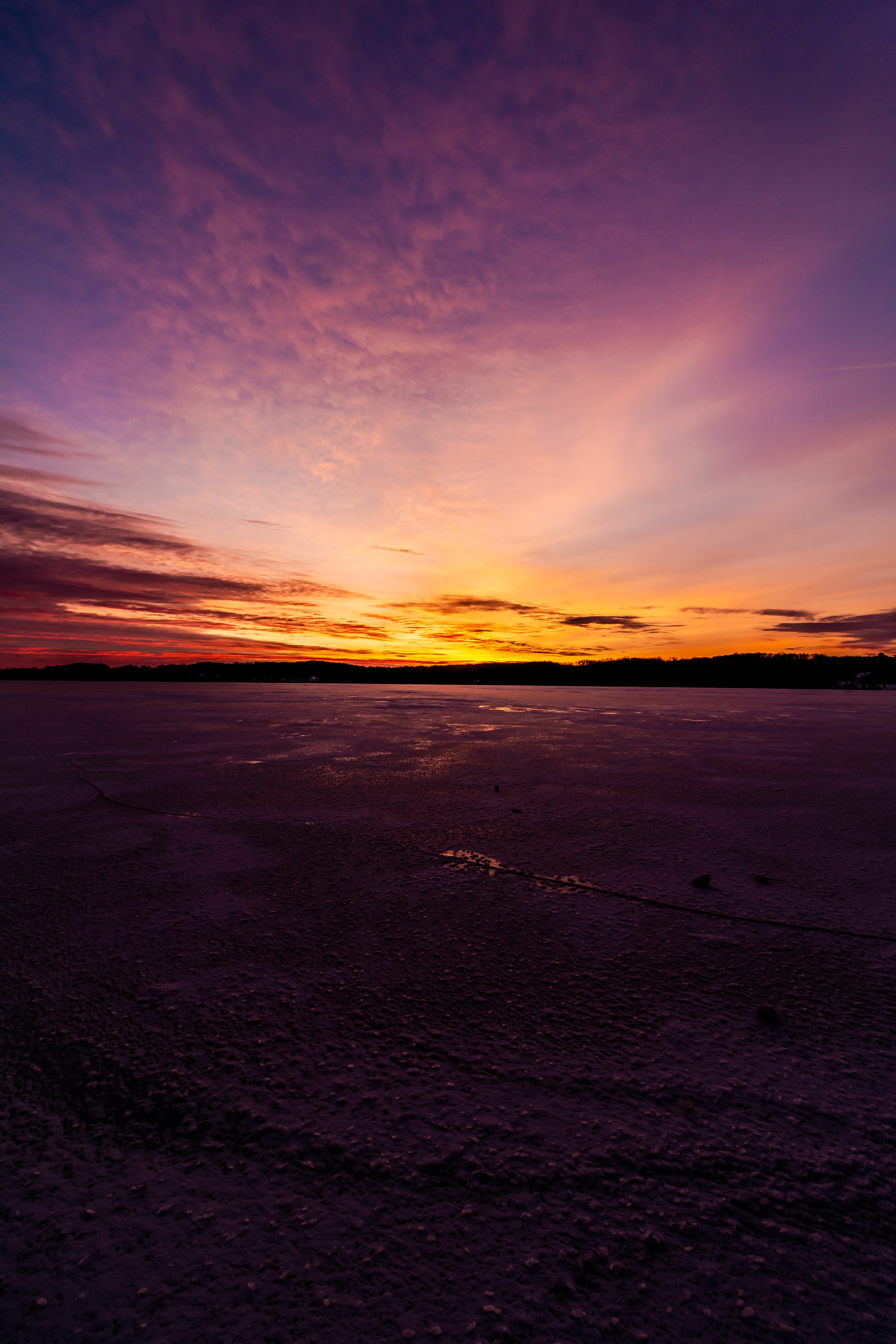 Free download wallpaper Sunset, Dusk, Twilight, Lake, Ice, Dark on your PC desktop