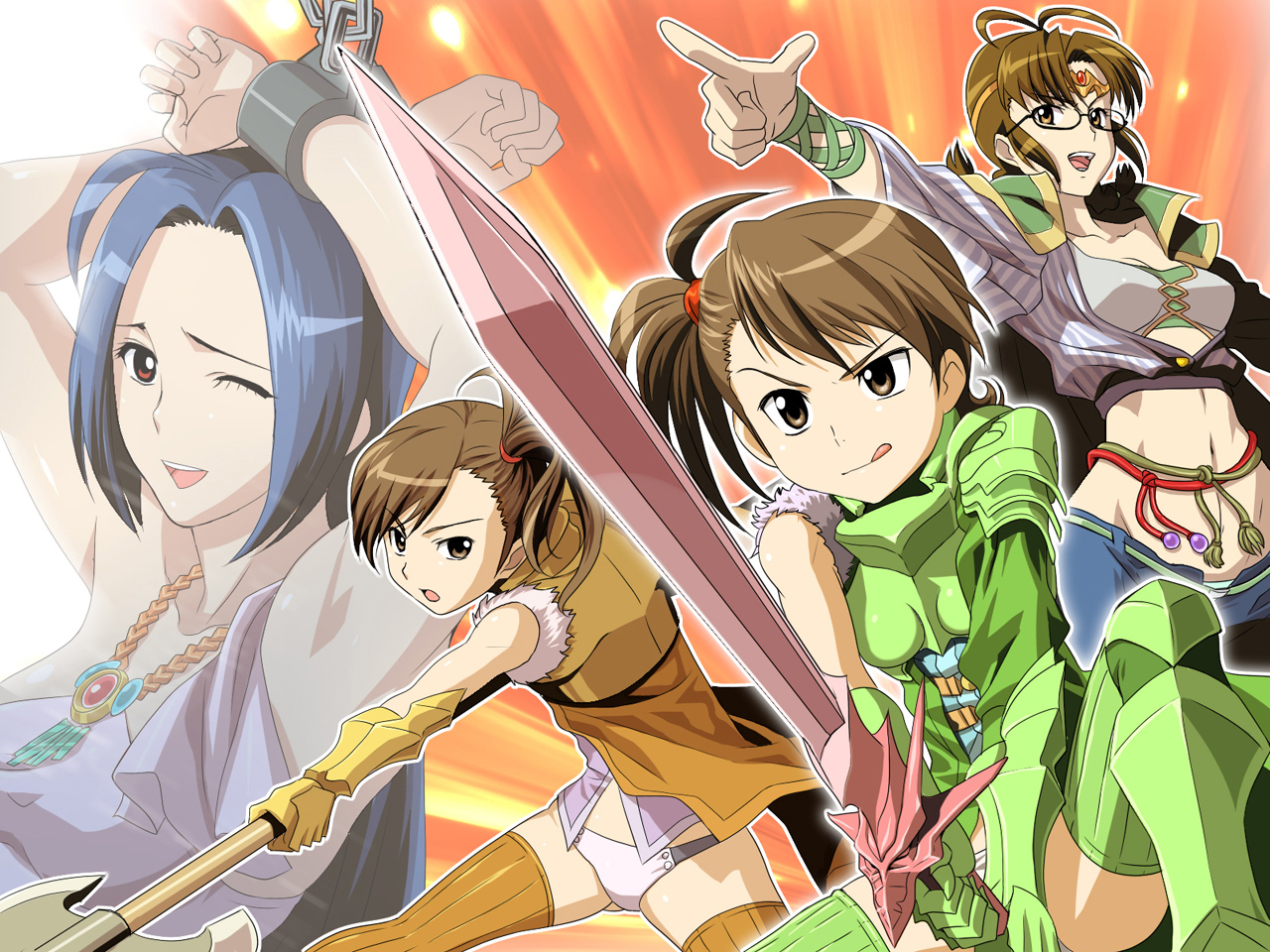Laden Sie das Animes, The Idolm@ster, Ritsuko Akizuki, Ami Futami, Azusa Miura, Mama Futami-Bild kostenlos auf Ihren PC-Desktop herunter
