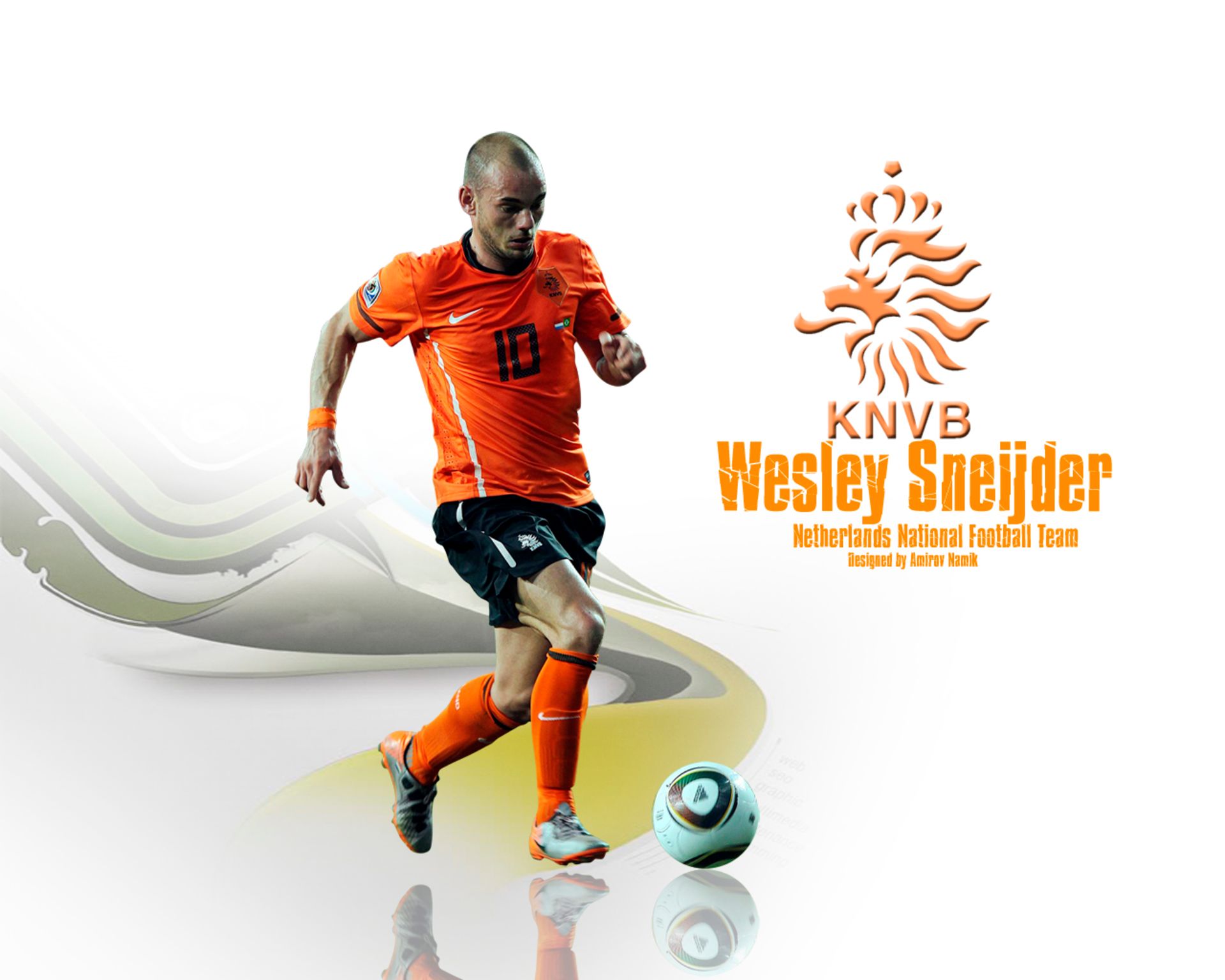 Laden Sie das Sport, Fußball, Niederländische Fußballnationalmannschaft, Wesley Sneijder-Bild kostenlos auf Ihren PC-Desktop herunter