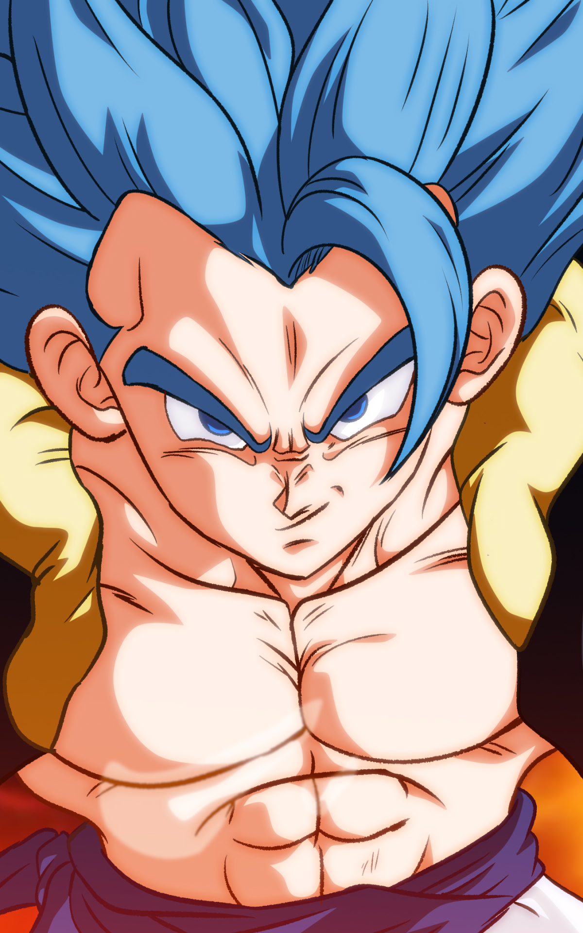 Handy-Wallpaper Animes, Gogeta (Dragon Ball), Super Saiyajin Blau, Dragonball Super Broly kostenlos herunterladen.