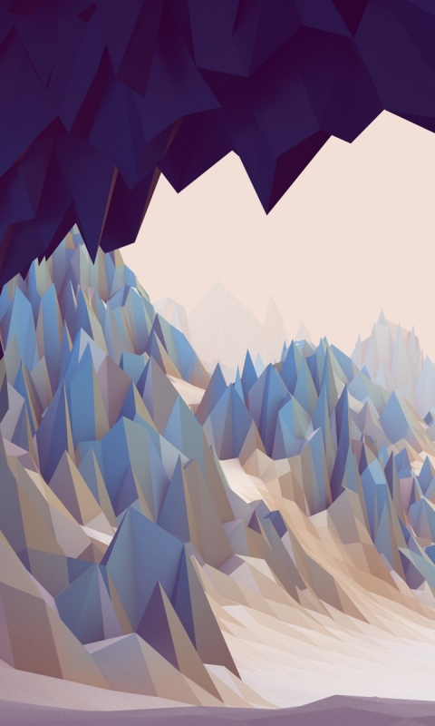 Download mobile wallpaper Abstract, Landscape, Snow, Mountain, 3D, Artistic, Low Poly, Cgi for free.