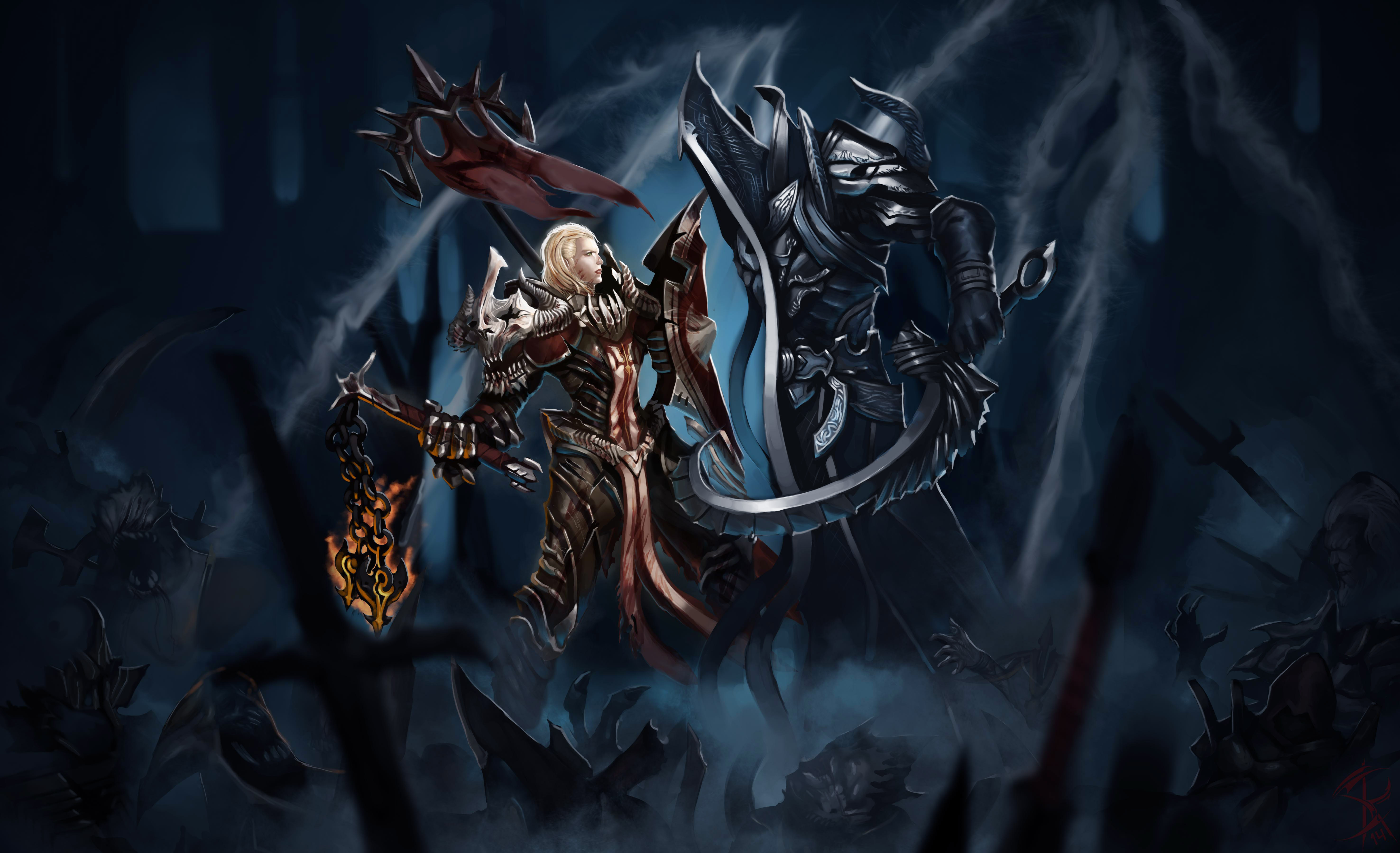 video game, diablo iii: reaper of souls, crusader (diablo iii), malthael (diablo iii), diablo HD wallpaper