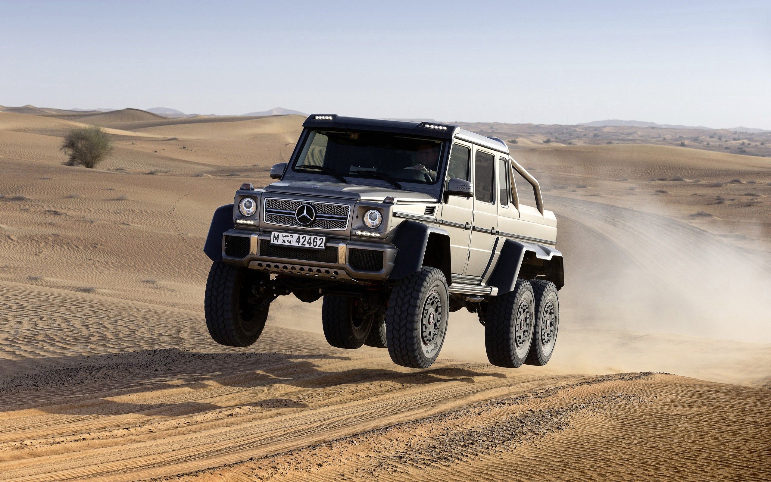 mercedes benz, cars, flight, sand, bounce, jump wallpapers for tablet