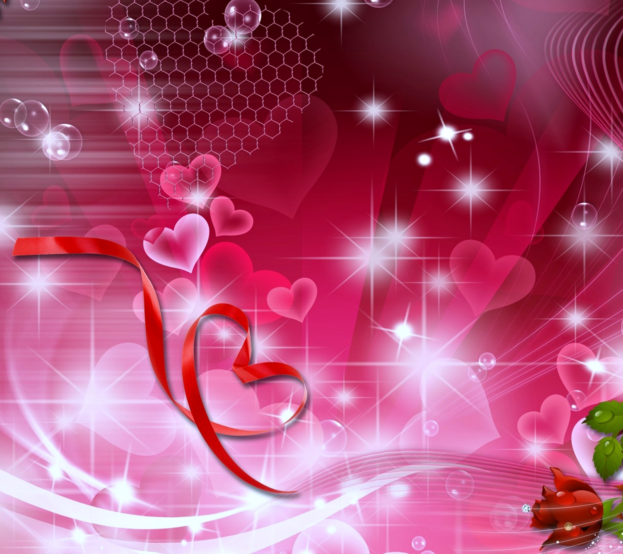 Скачать обои бесплатно Любовь, Роза, Сердце, Художественные, Романтический картинка на рабочий стол ПК
