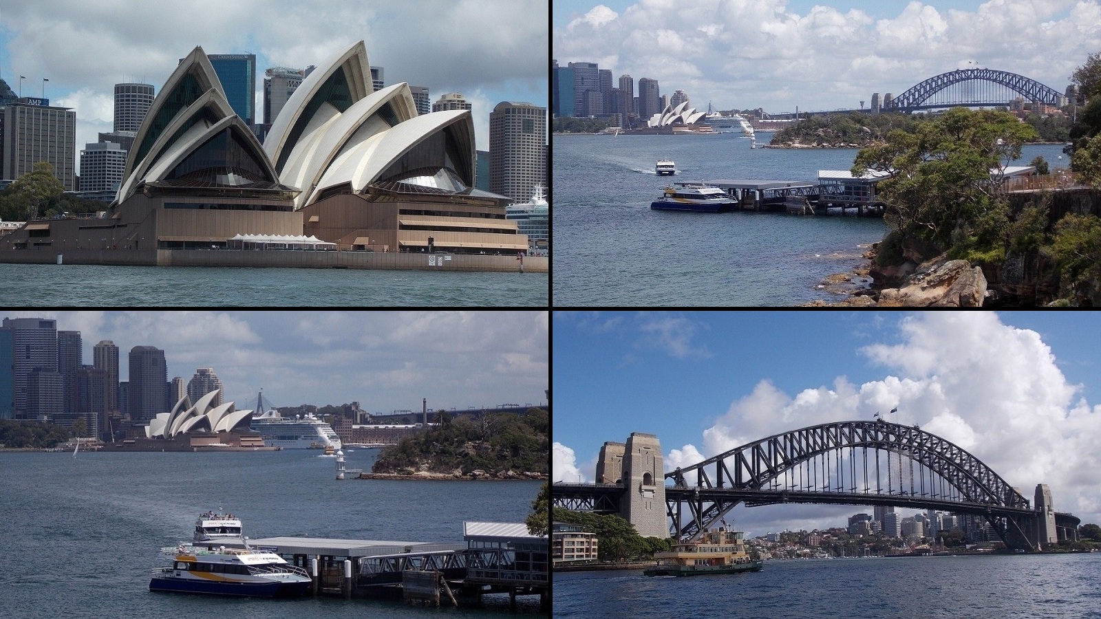 1472987壁紙のダウンロードマンメイド, シドニー, オーストラリア, コラージュ, フェリー, 港, シドニー ハーバー ブリッジ, シドニーオペラハウス-スクリーンセーバーと写真を無料で