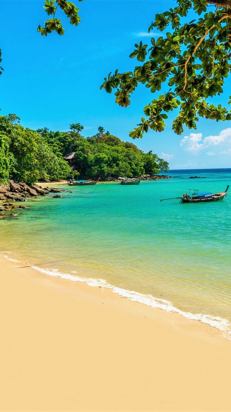 Descarga gratuita de fondo de pantalla para móvil de Mar, Playa, Océano, Barco, Fotografía, Tailandia.