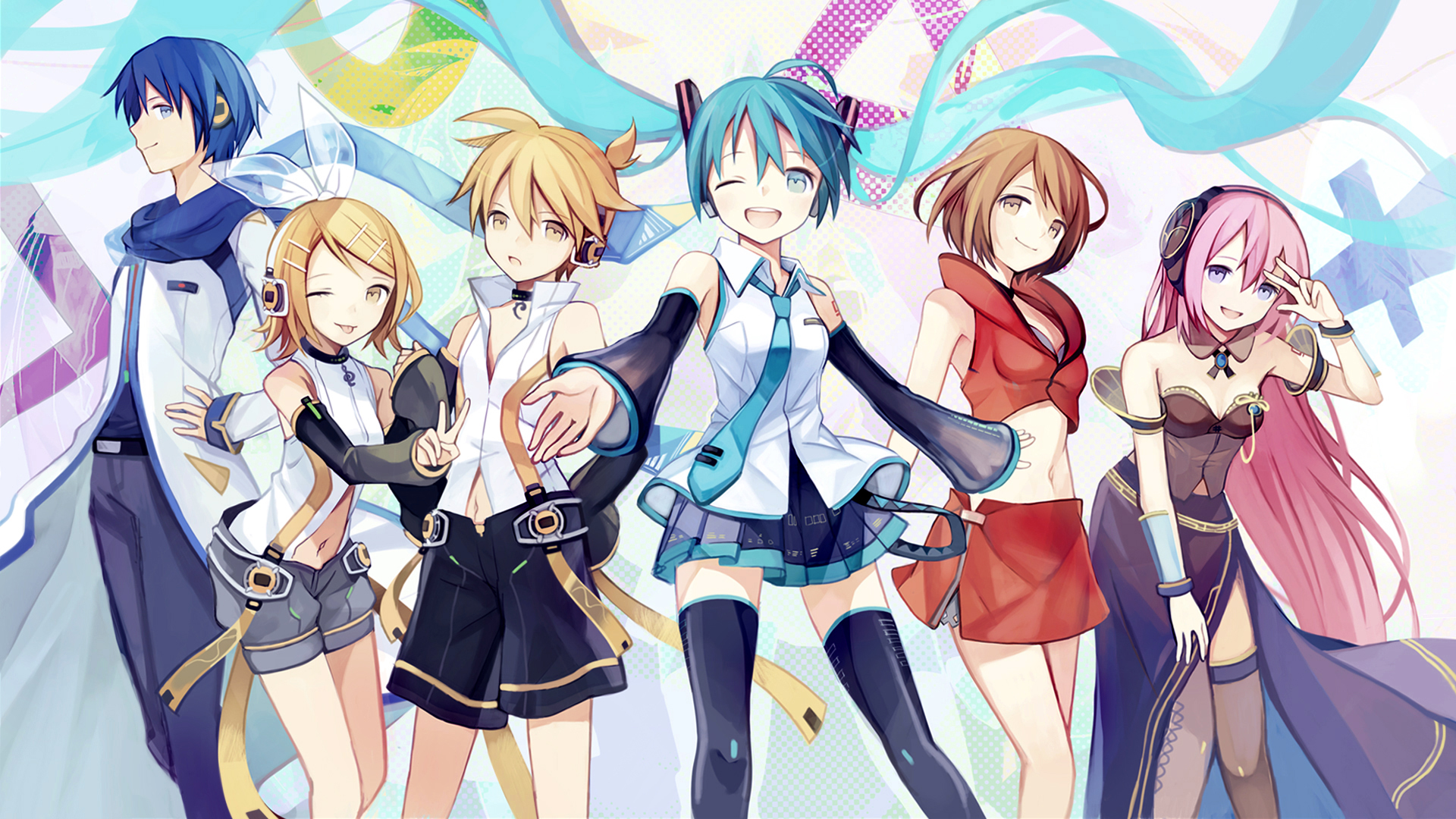 Baixar papel de parede para celular de Anime, Vocaloid, Hatsune Miku, Luka Megurine, Rin Kagamine, Kaito (Vocaloide), Len Kagamine, Meiko (Vocaloid), Projeto Diva gratuito.