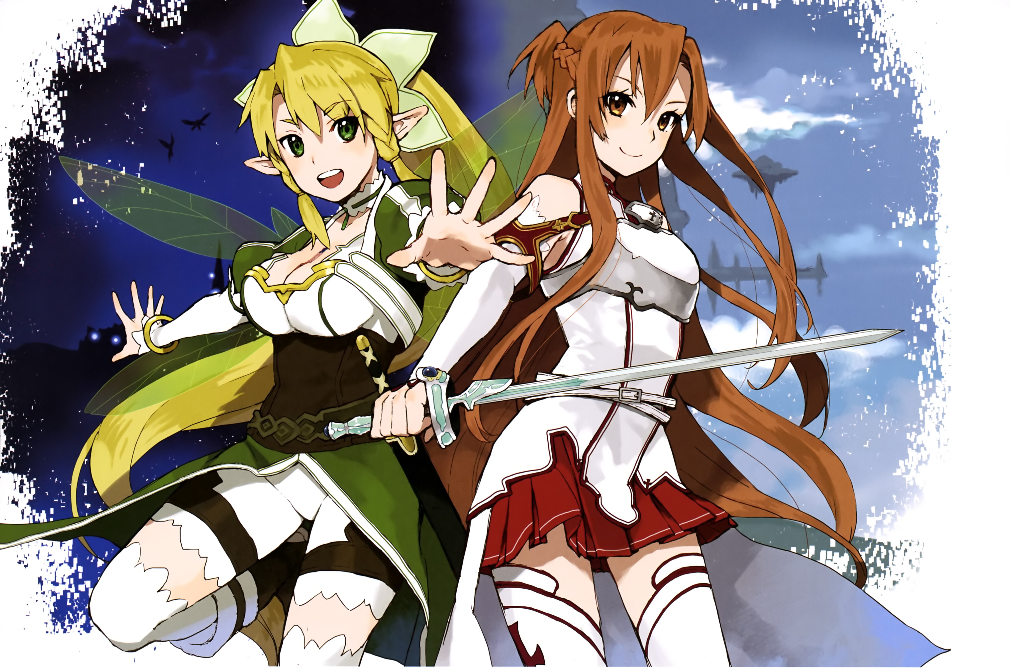Handy-Wallpaper Animes, Asuna Yuuki, Sword Art Online, Leafa (Schwertkunst Online) kostenlos herunterladen.