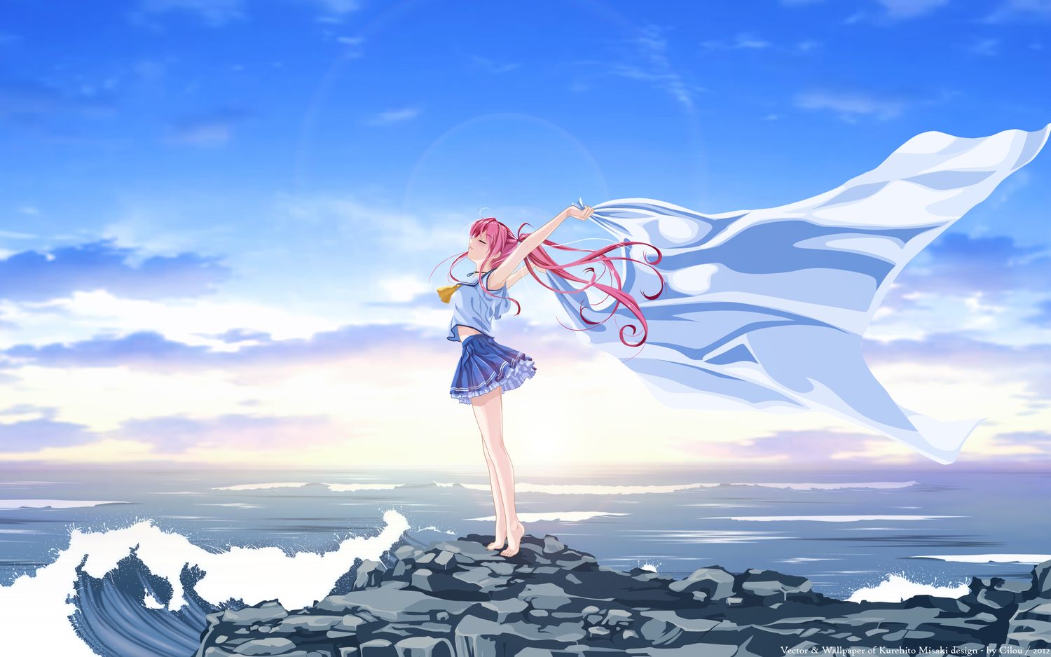 anime, deep blue sky & pure white wings, tomoka miyamae