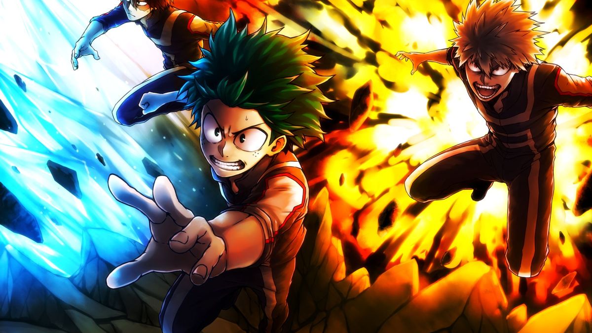 Fond d'écran HD: My Hero Academia, Shoto Todoroki, Katsuki Bakugou
