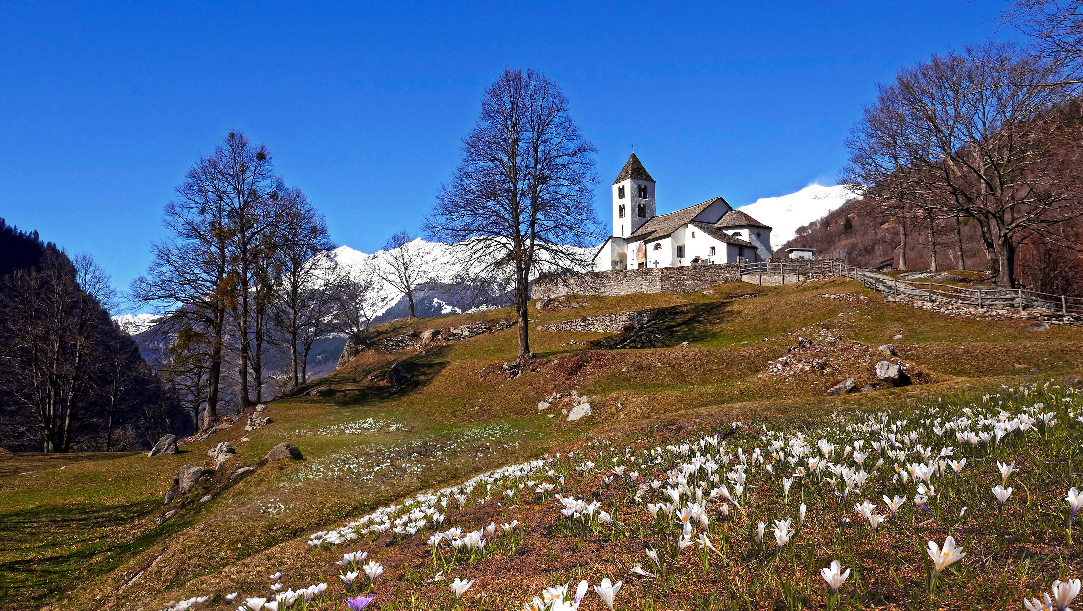 Download mobile wallpaper Alps, Switzerland, Church, Churches, Religious, Ticino for free.