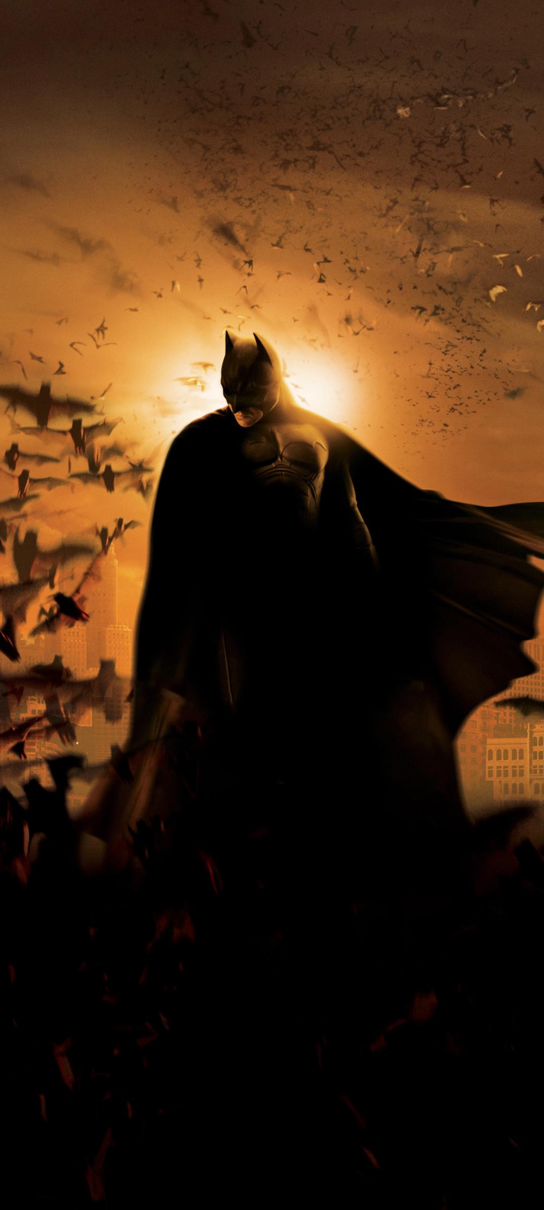 Descarga gratuita de fondo de pantalla para móvil de Noche, Murciélago, Películas, Superhéroe, Dc Comics, Hombre Murciélago, Gotham City, Batman Begins, Bruce Wayne.