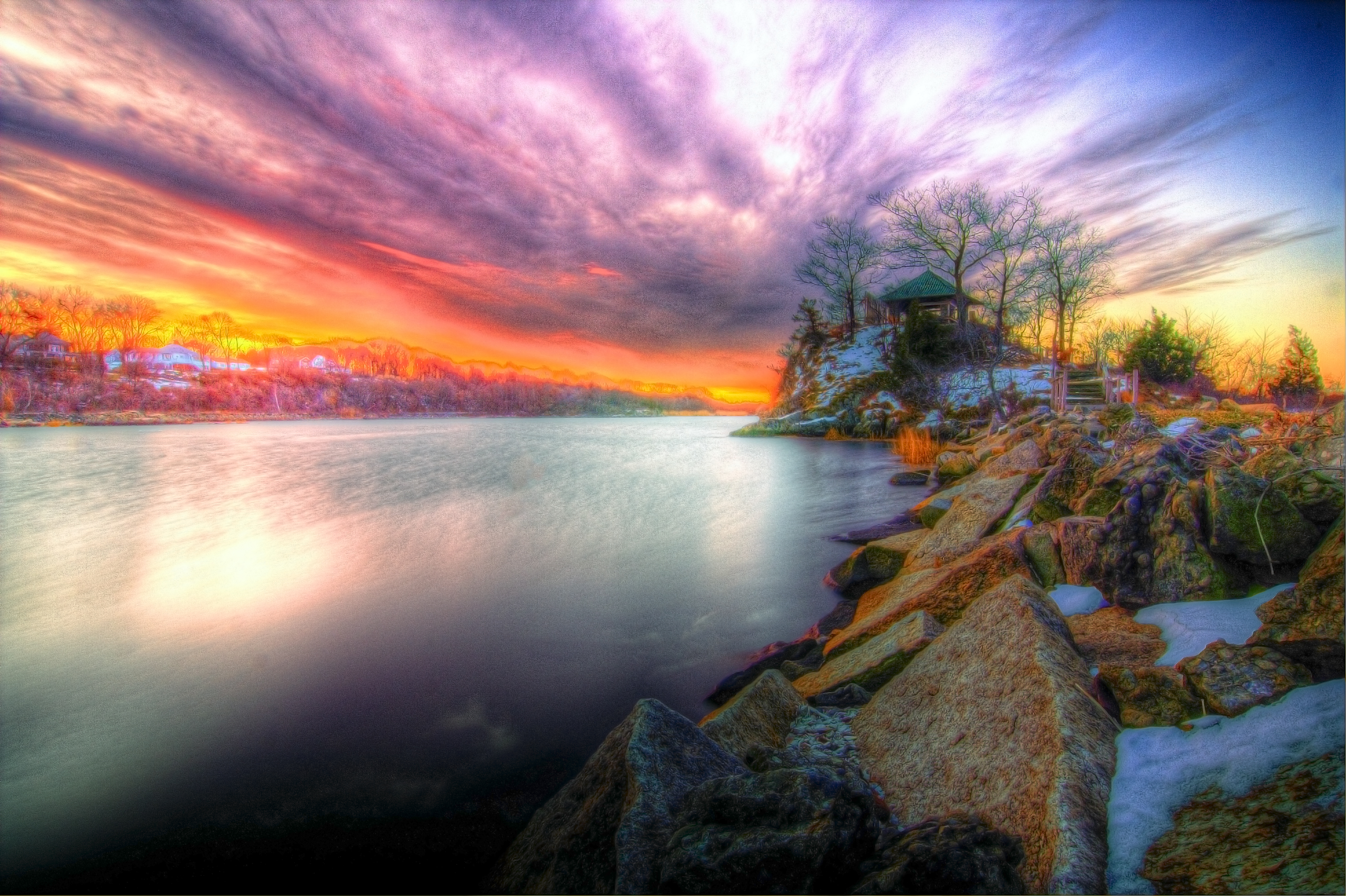 Free download wallpaper Sunset, Sky, Earth, Hdr, Cloud on your PC desktop