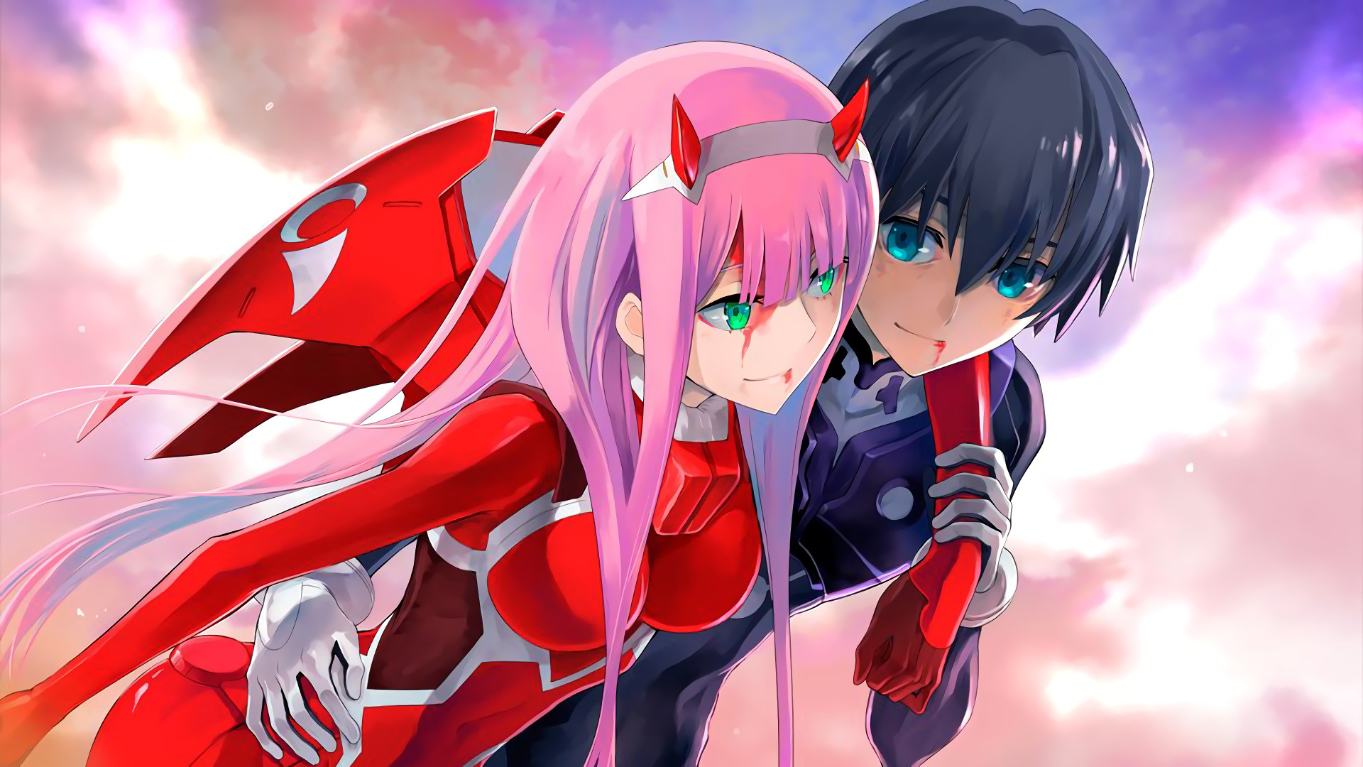 Free download wallpaper Anime, Darling In The Franxx, Zero Two (Darling In The Franxx), Hiro (Darling In The Franxx) on your PC desktop