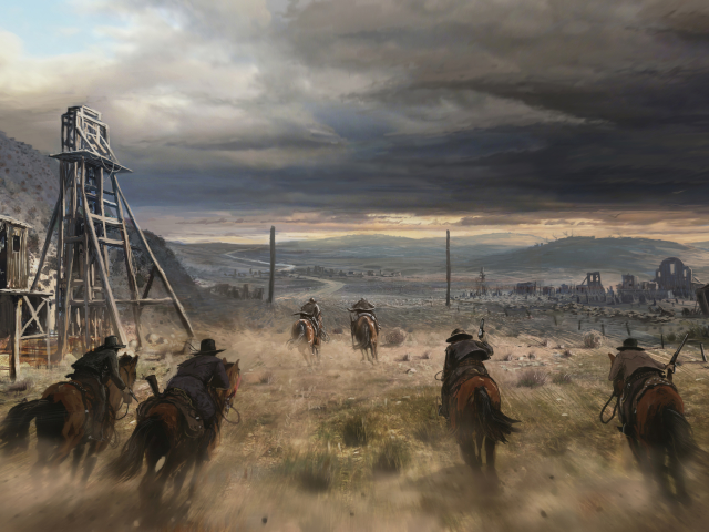 Laden Sie das Fantasie, Krieger, Pferd, Western, Cowboy, Hauspferd-Bild kostenlos auf Ihren PC-Desktop herunter