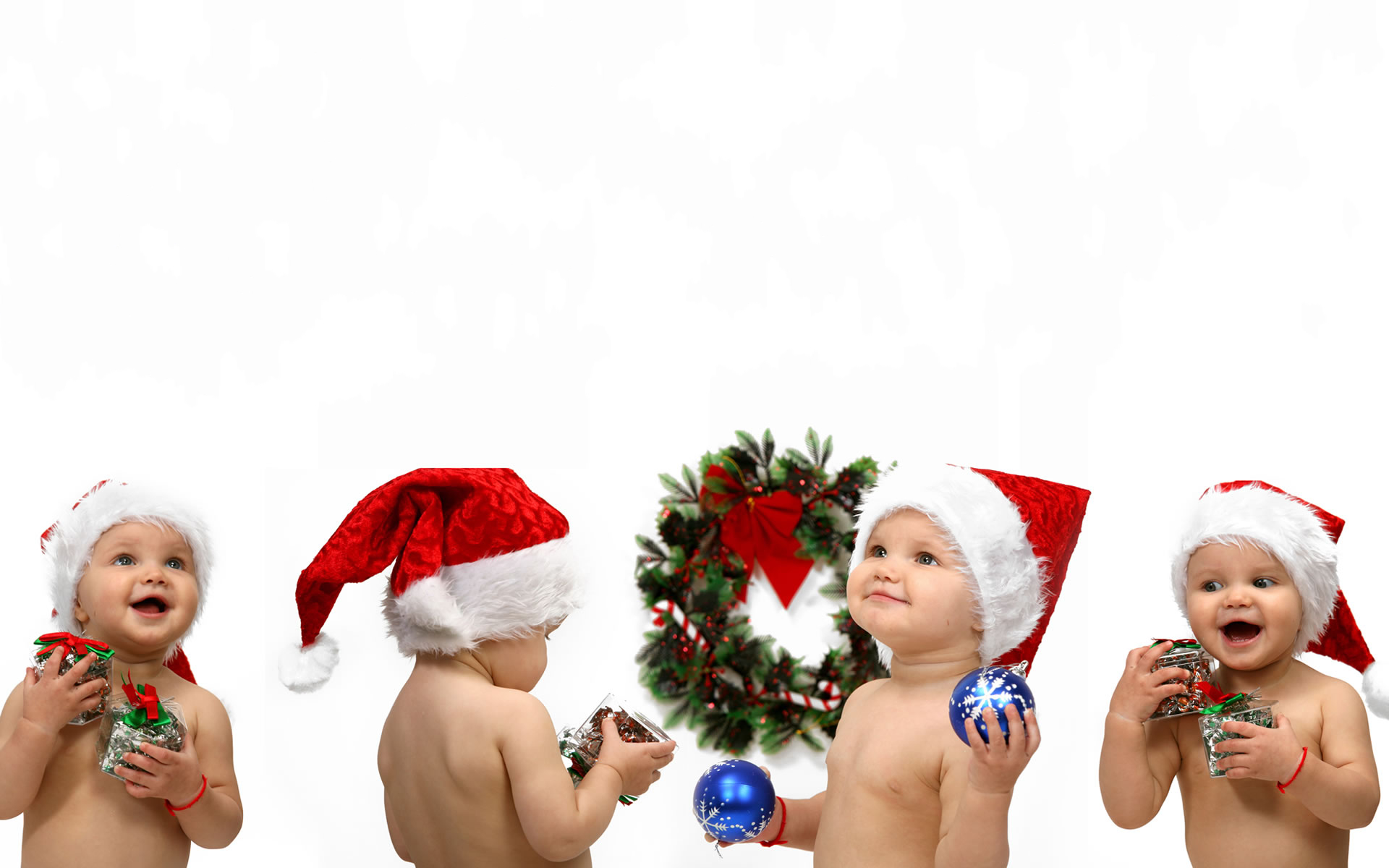 Free download wallpaper Wreath, Cute, Photography, Baby, Christmas Ornaments, Santa Hat on your PC desktop