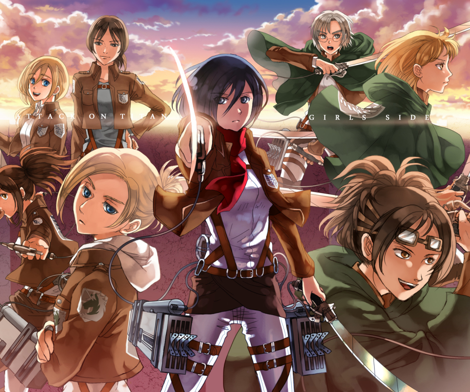 Download mobile wallpaper Anime, Mikasa Ackerman, Attack On Titan, Sasha Blouse, Historia Reiss, Annie Leonhart, Hange Zoë, Petra Ral, Ymir (Attack On Titan), Rico Brzenska for free.