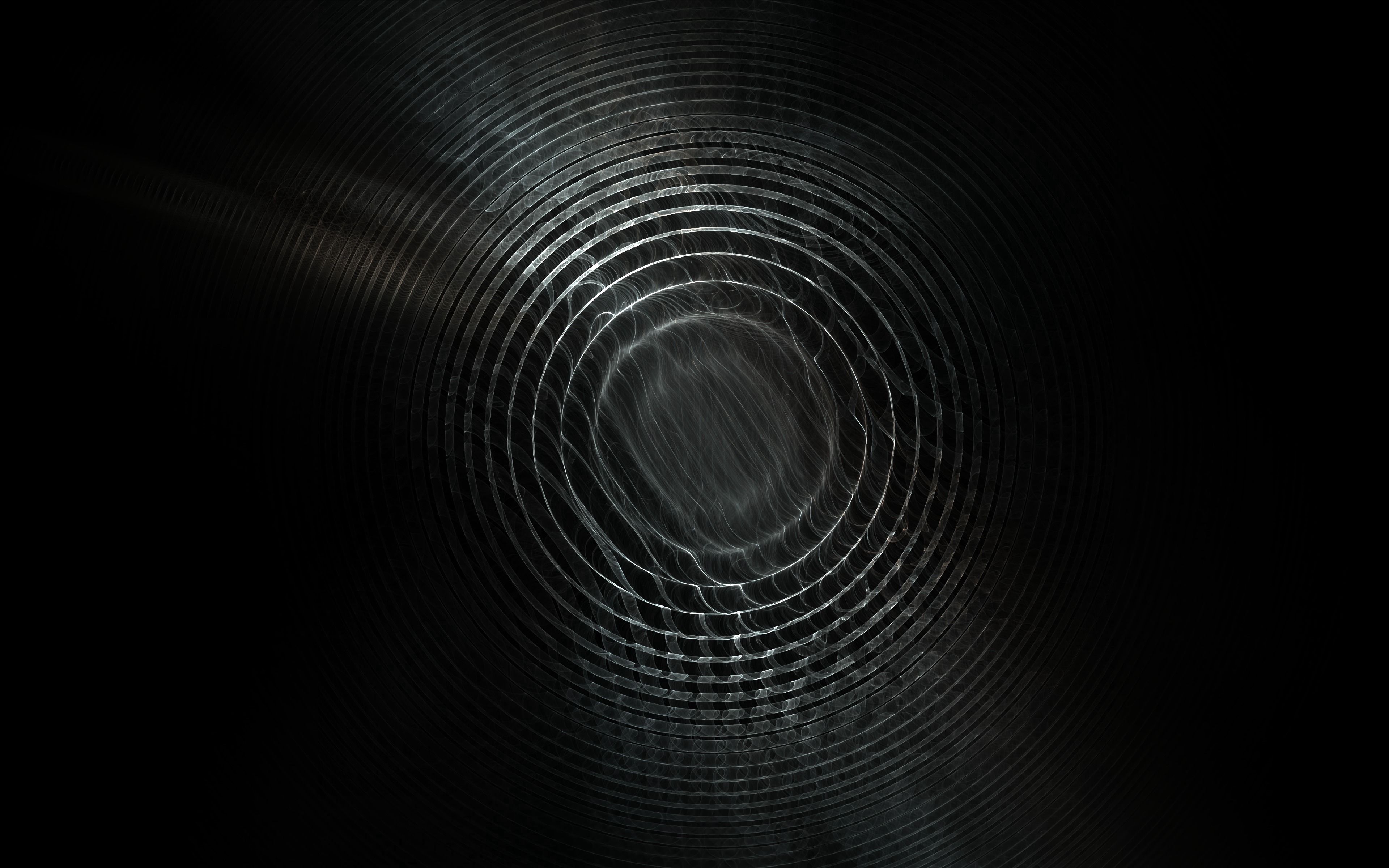 Download mobile wallpaper Bw, Waves, Chb, Circles, Abstract for free.