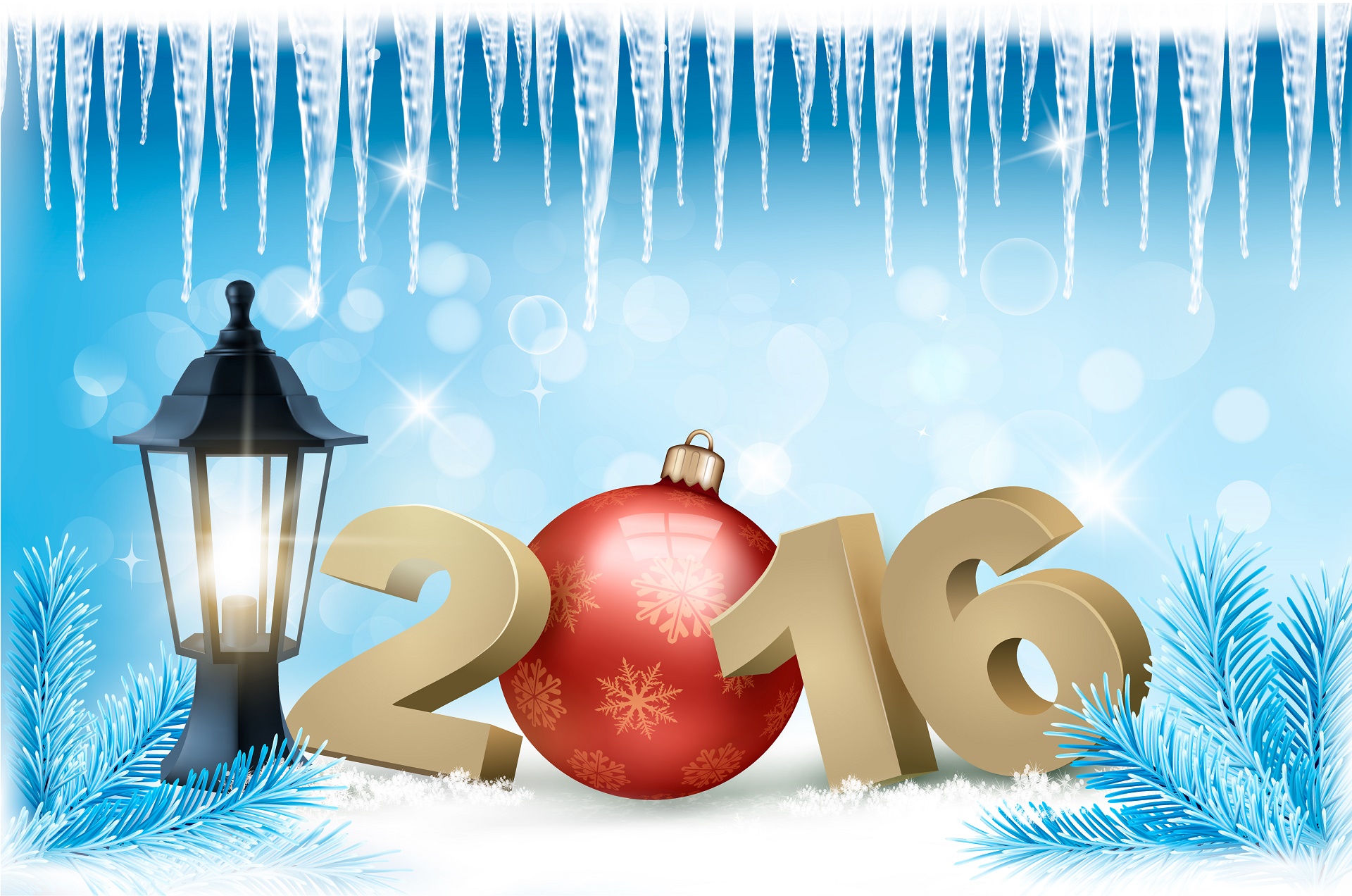 Скачать обои бесплатно Рождество, Фонарь, Праздничные, Новый Год 2016 картинка на рабочий стол ПК