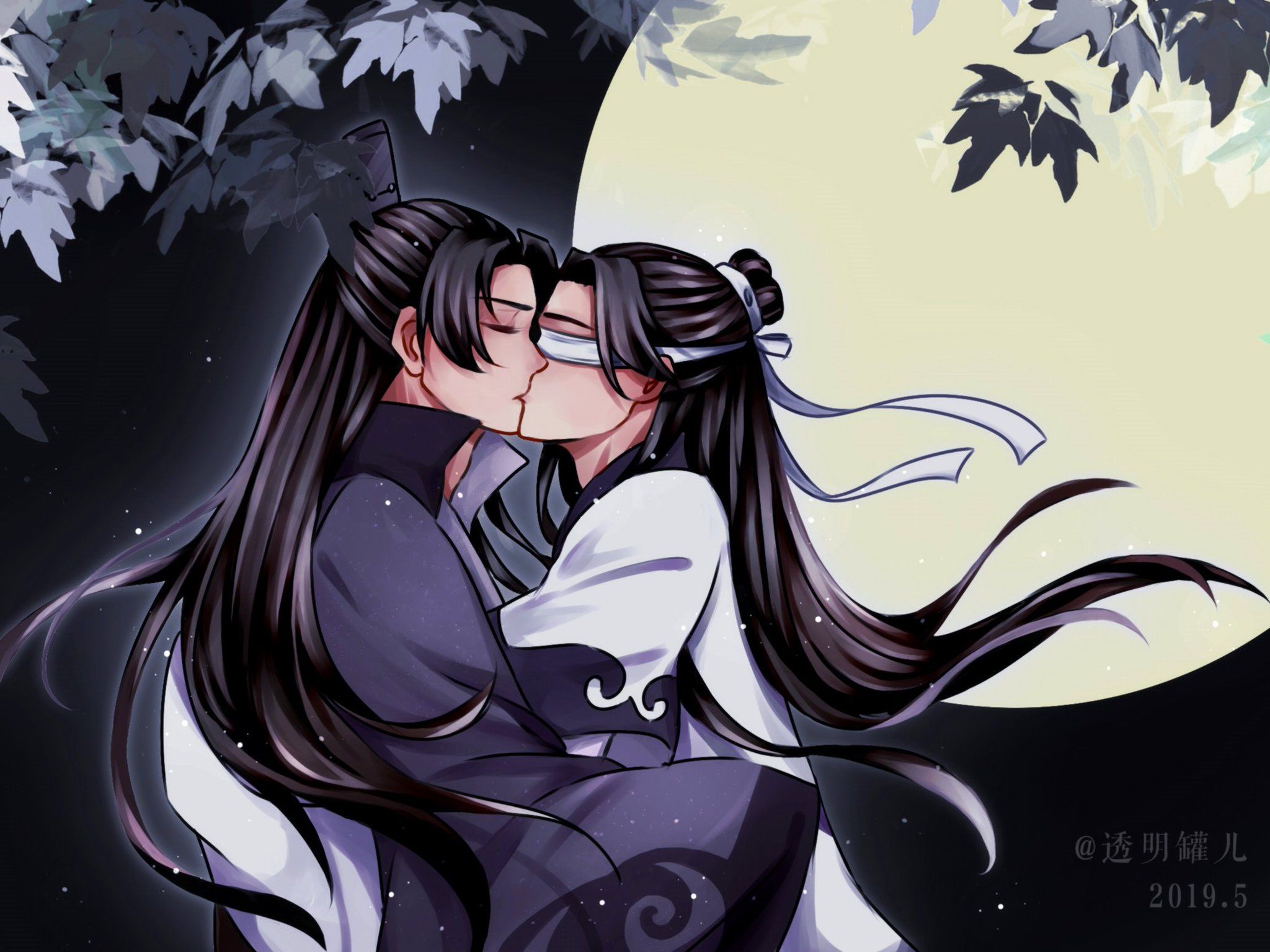 Laden Sie das Kuss, Animes, Mo Dao Zu Shi, Lied Lan, Xiao Xingchen-Bild kostenlos auf Ihren PC-Desktop herunter