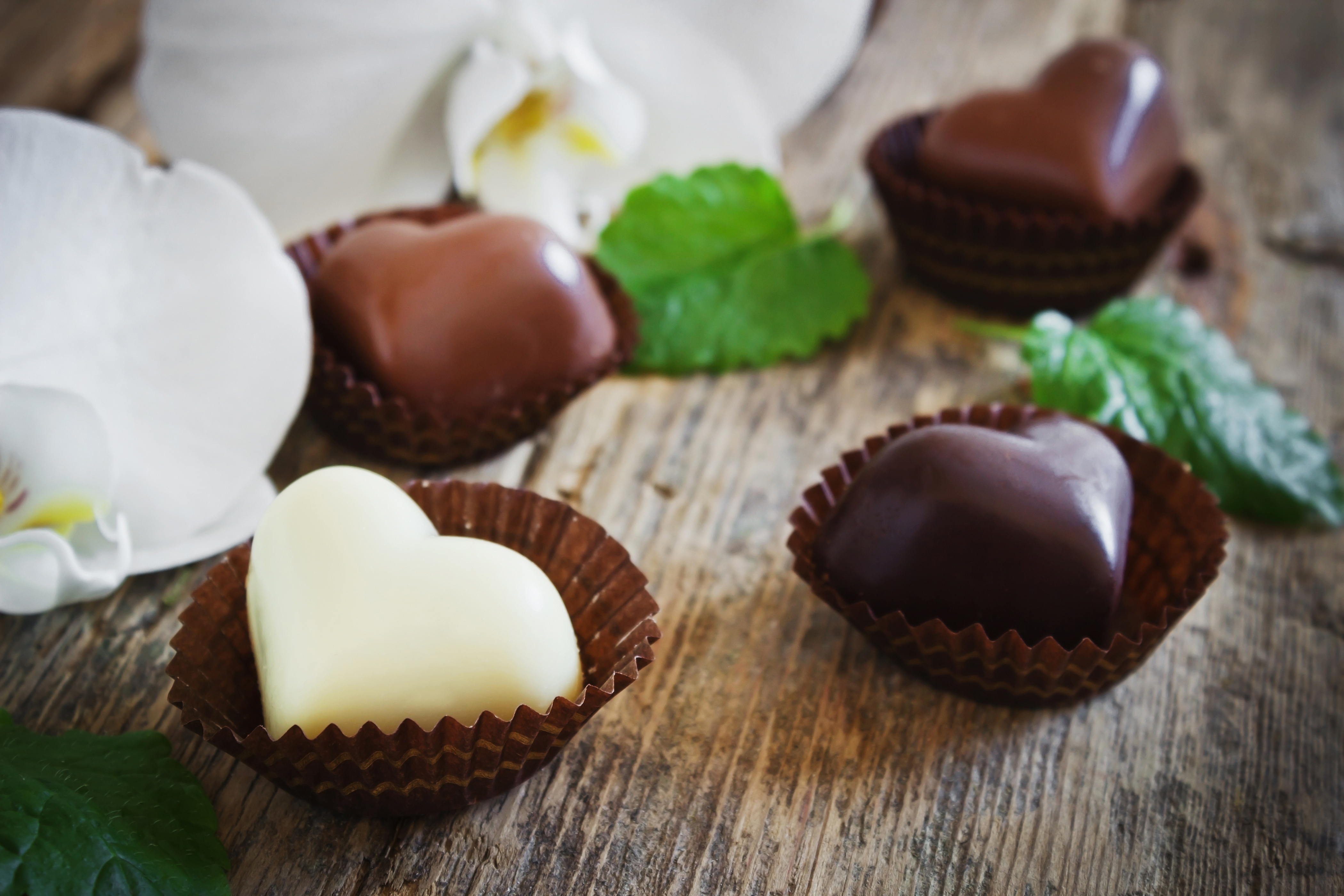 Download mobile wallpaper Food, Chocolate, Still Life, Heart Shaped for free.