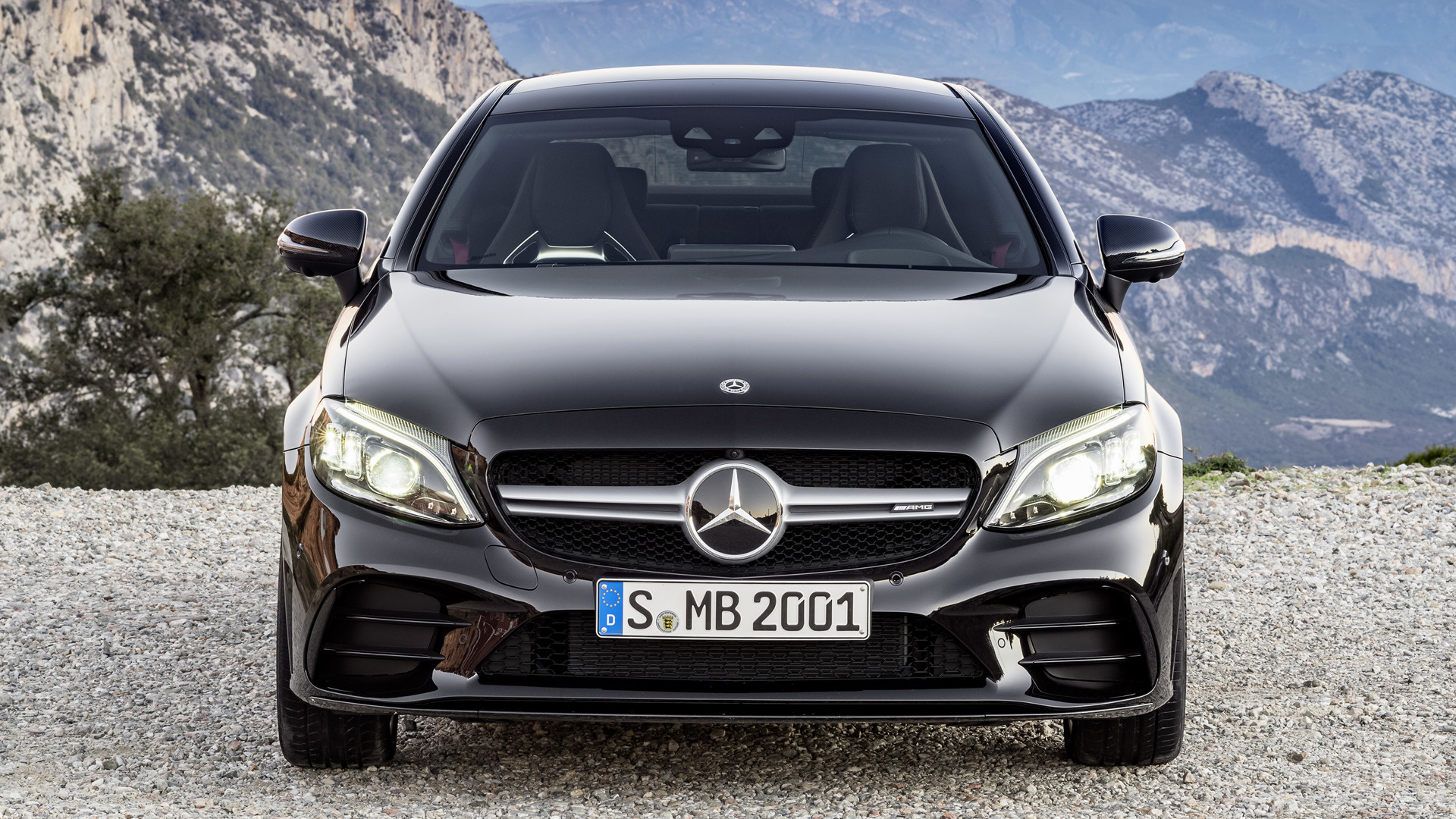 Download mobile wallpaper Car, Mercedes Benz, Compact Car, Vehicles, Black Car, Coupé, Mercedes Amg C 43 for free.