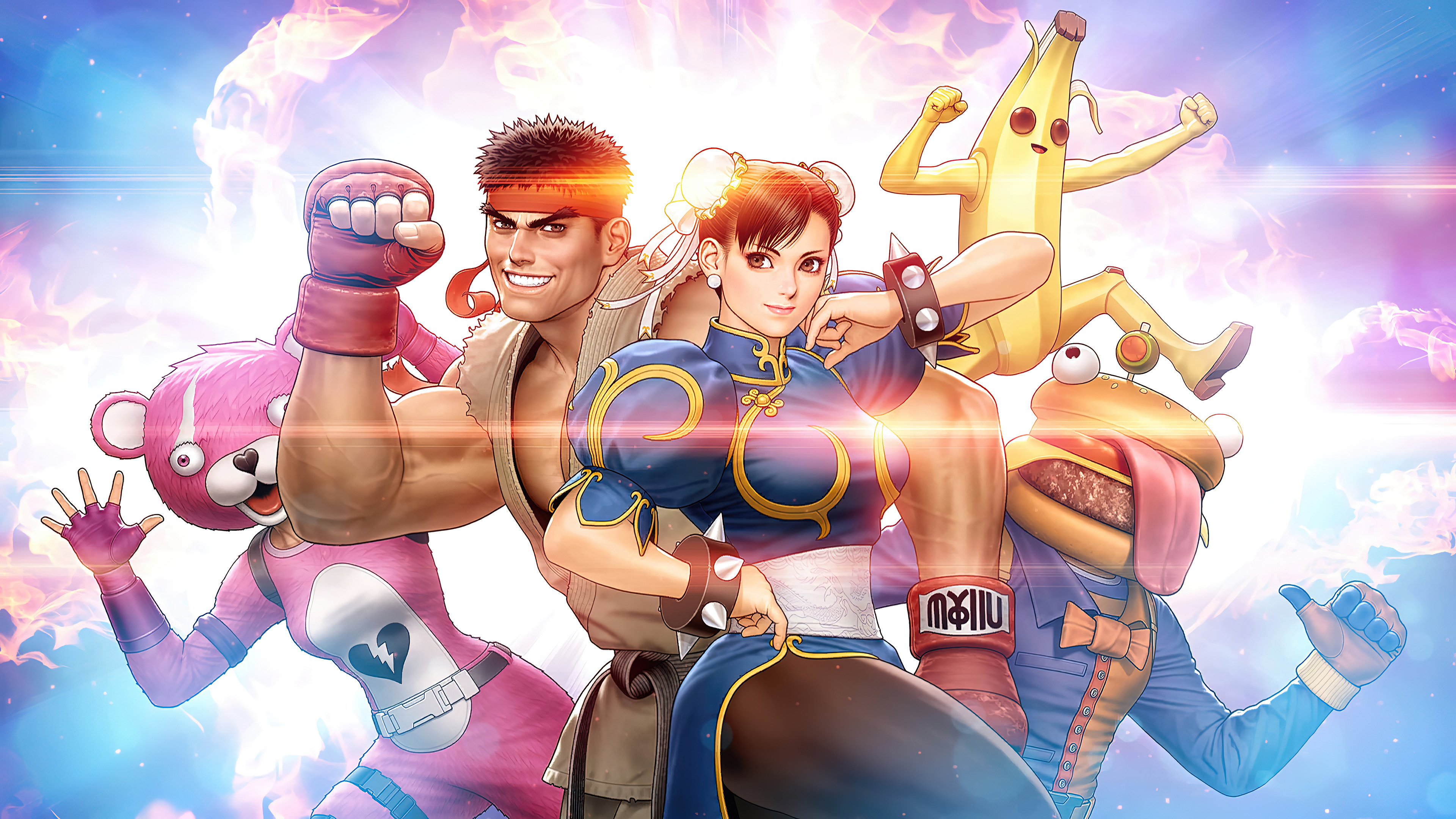 Free download wallpaper Video Game, Ryu (Street Fighter), Chun Li (Street Fighter), Fortnite on your PC desktop