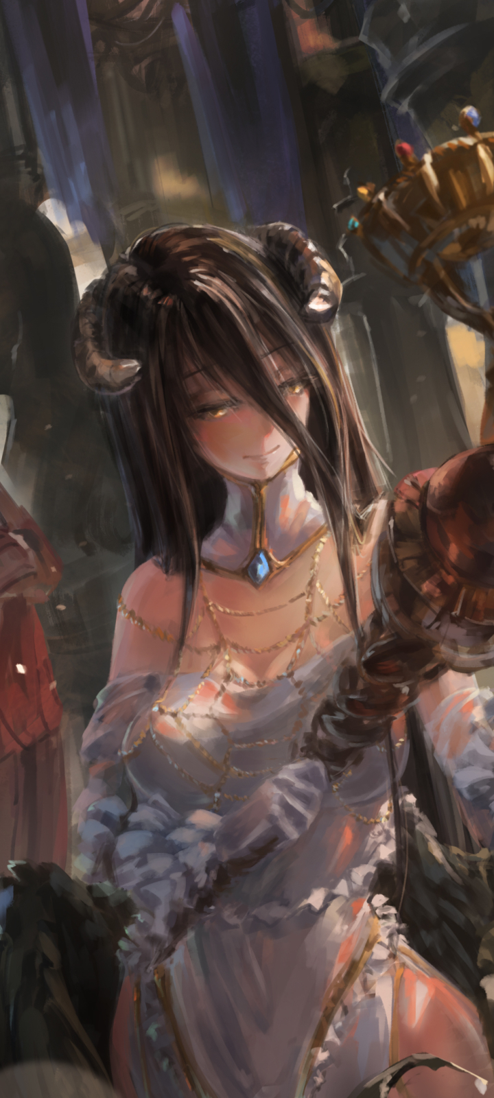 Download mobile wallpaper Anime, Overlord, Horns, Albedo (Overlord) for free.