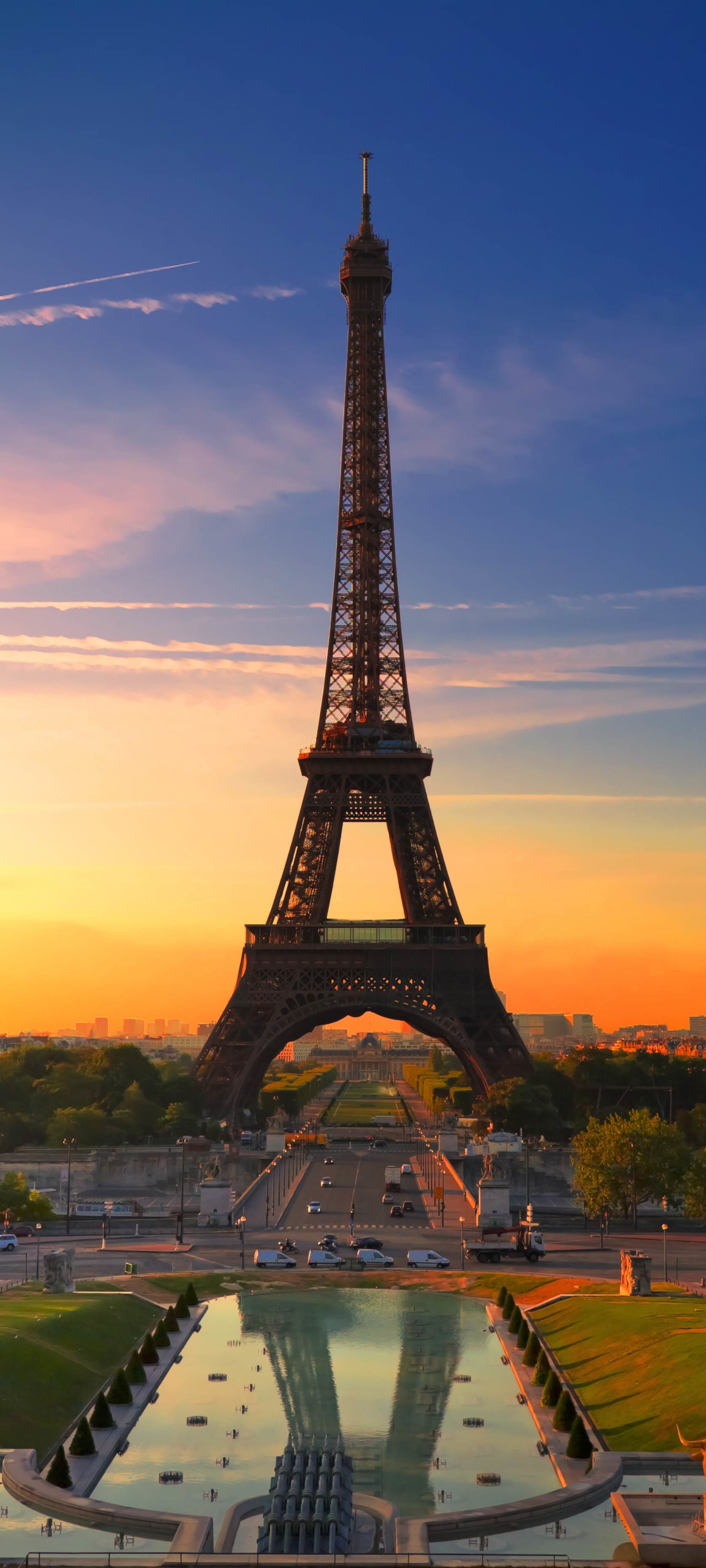 Free download wallpaper Sunset, Paris, Eiffel Tower, Monuments, France, Monument, Man Made on your PC desktop