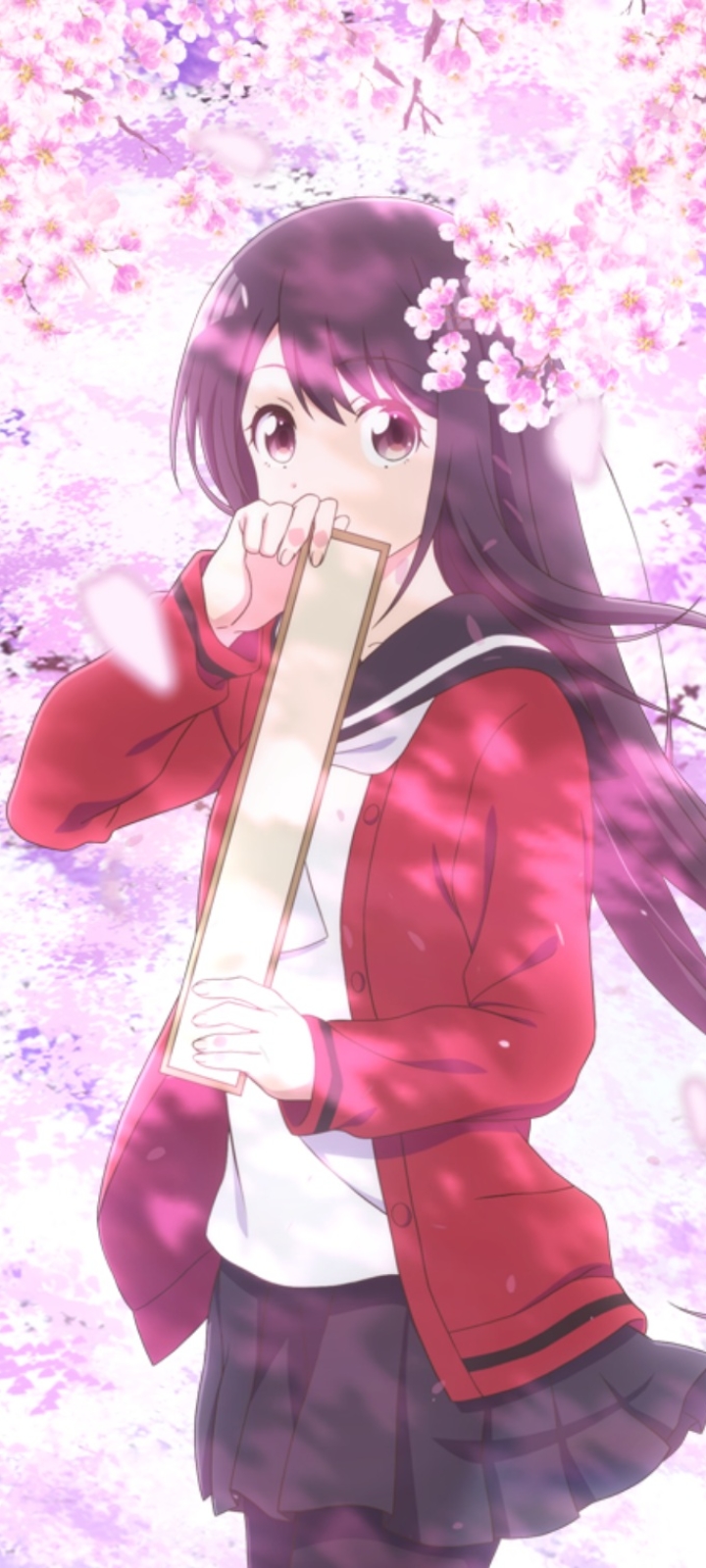 1392459 baixar papel de parede anime, senryuu girl, uniforme escolar, cabelo roxo, cabelo longo, nanako yukishiro - protetores de tela e imagens gratuitamente